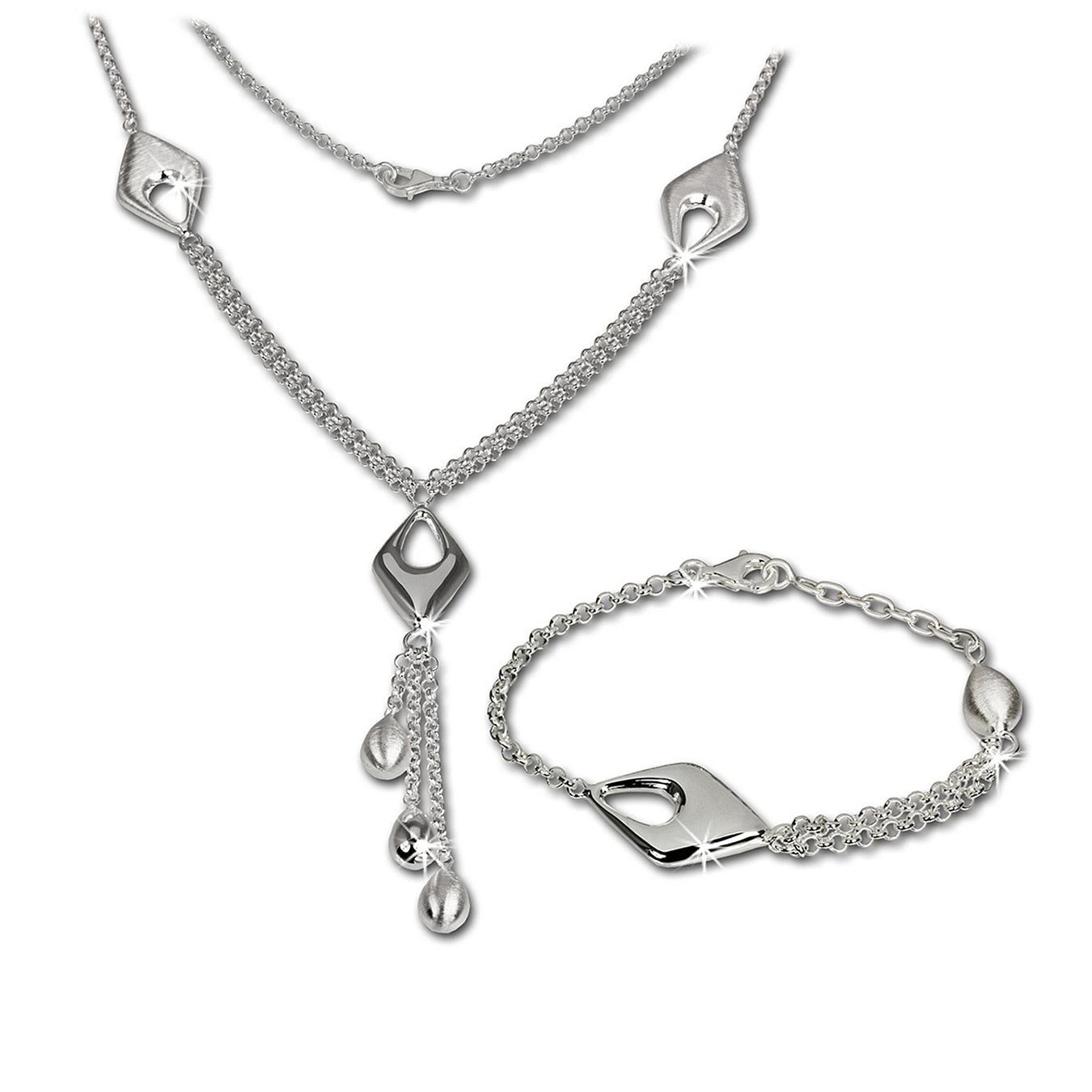 SilberDream Schmuckset SilberDream Collier & Armband matt Drop (2-tlg., Sch günstig online kaufen