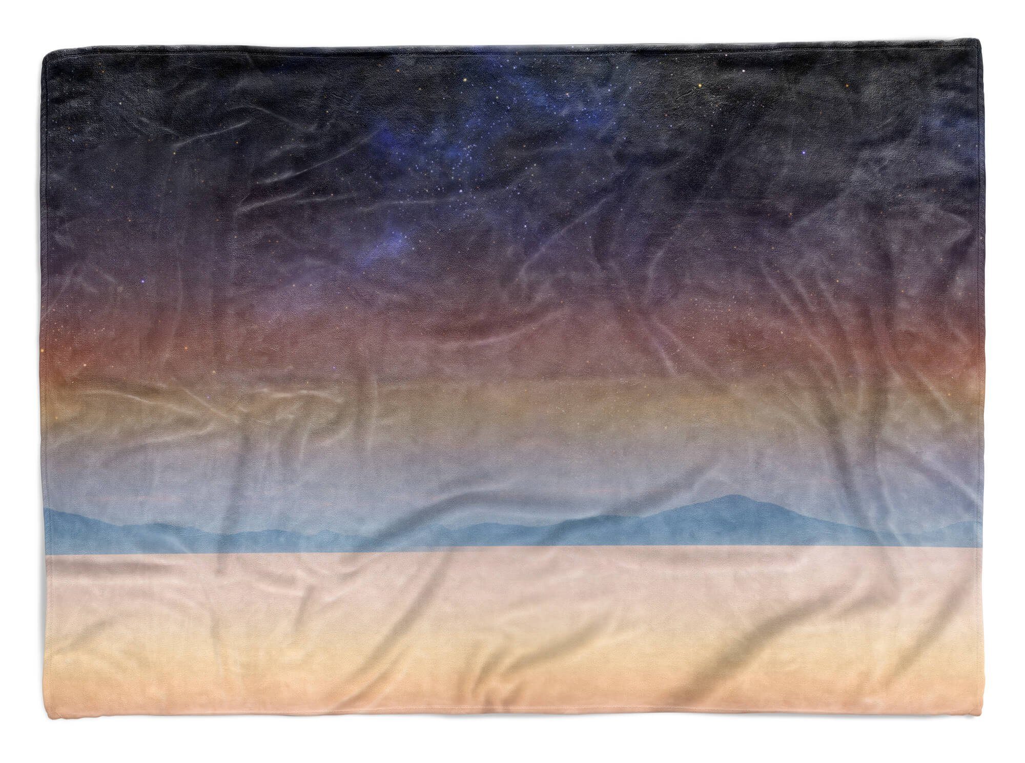 Sinus Art Handtücher Handtuch Strandhandtuch Saunatuch Kuscheldecke mit Fotomotiv Wüste Berge Horizo, Baumwolle-Polyester-Mix (1-St), Handtuch
