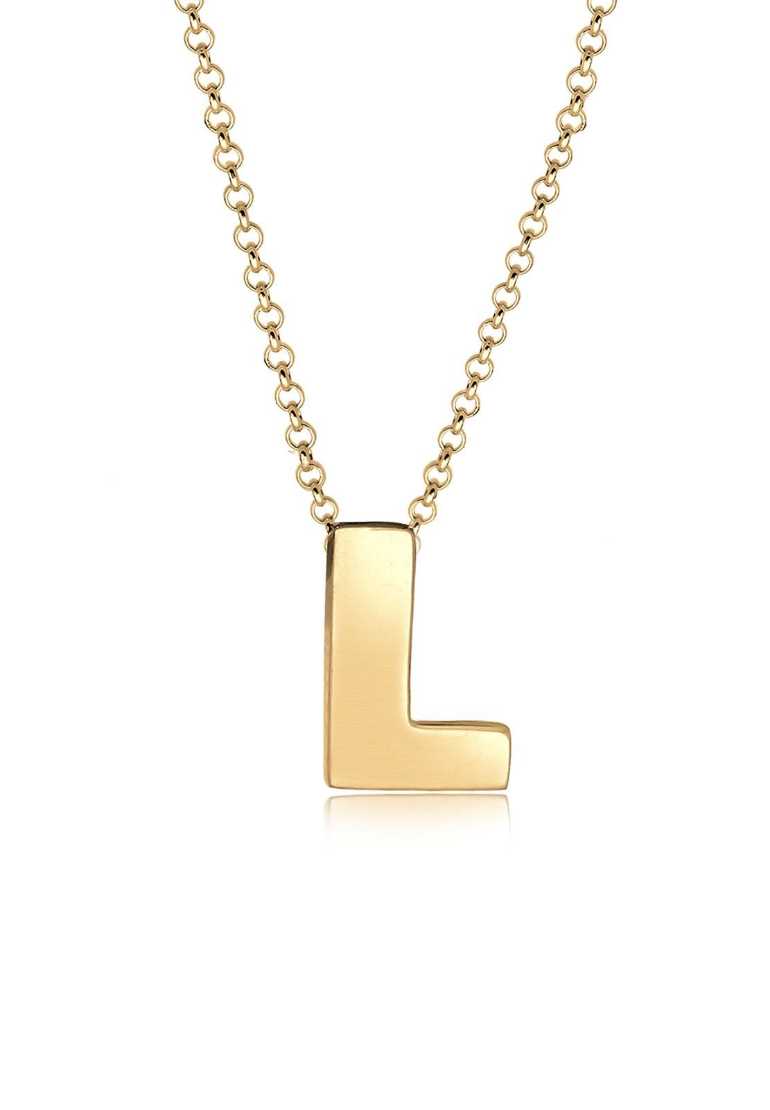 Elli Kette mit Anhänger Buchstabe L Initialen 925 Sterling Silber