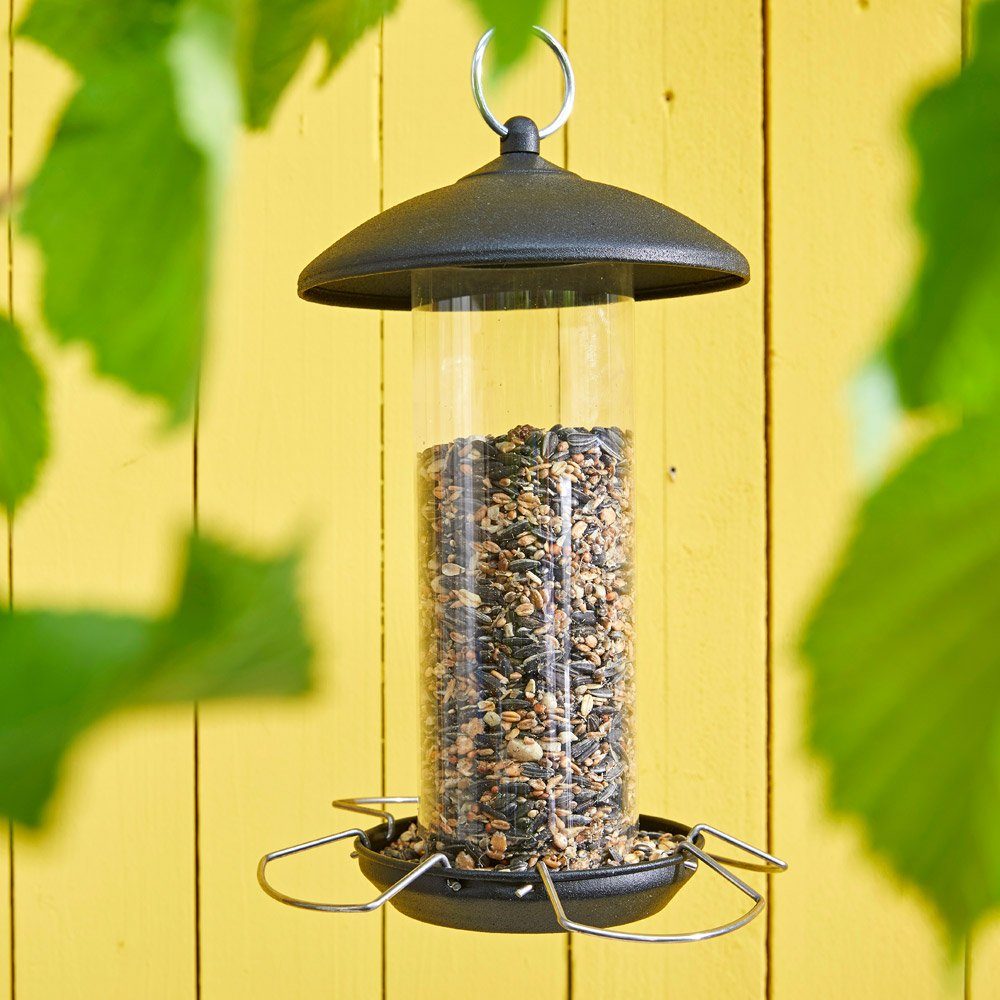 Dehner Vogelhaus Natura Futtersäule groß, 31 x 16 x 16 cm, Metall