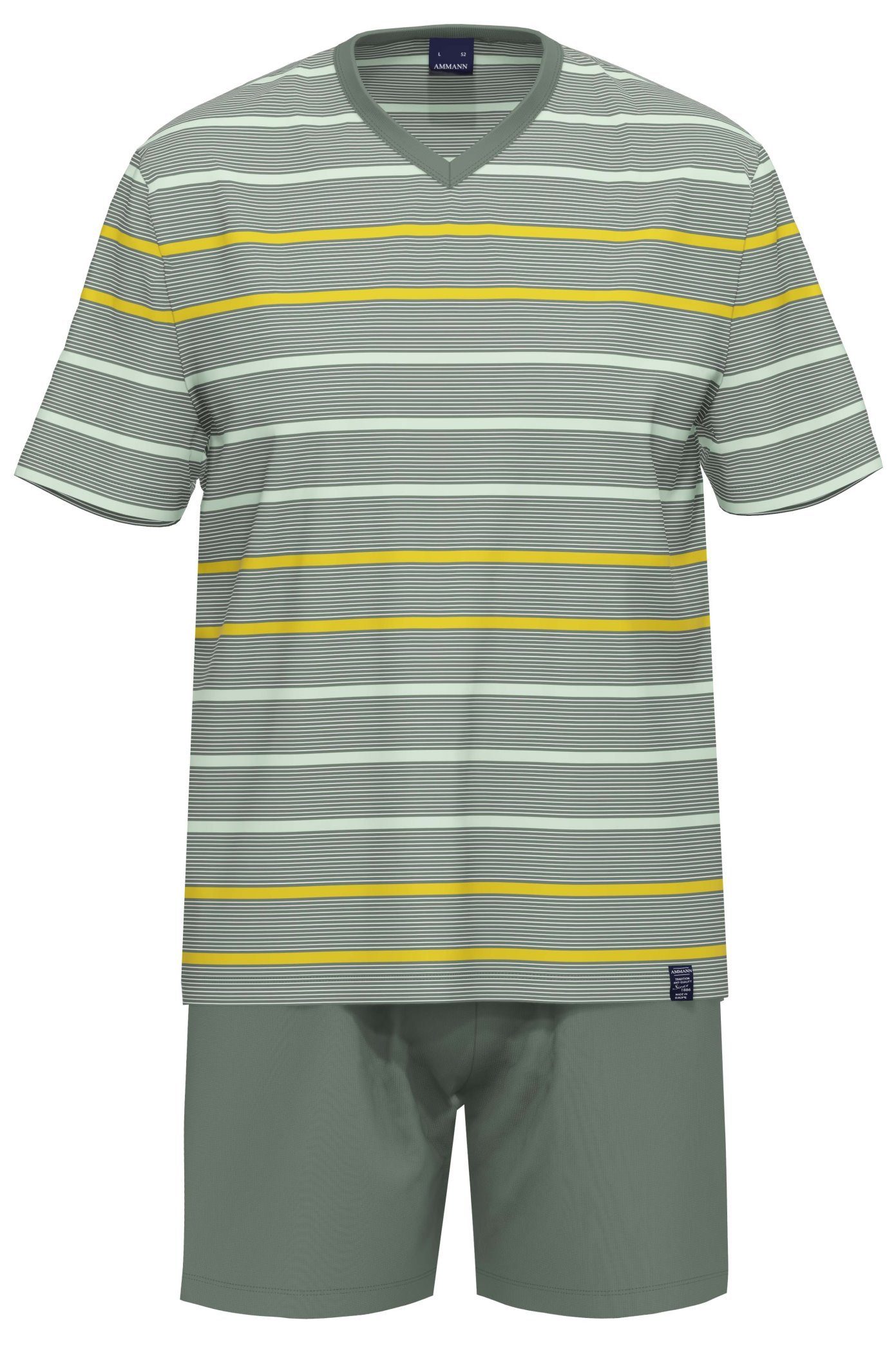 Ammann Schlafanzug Herren Shorty Pyjama (2 tlg) Baumwolle
