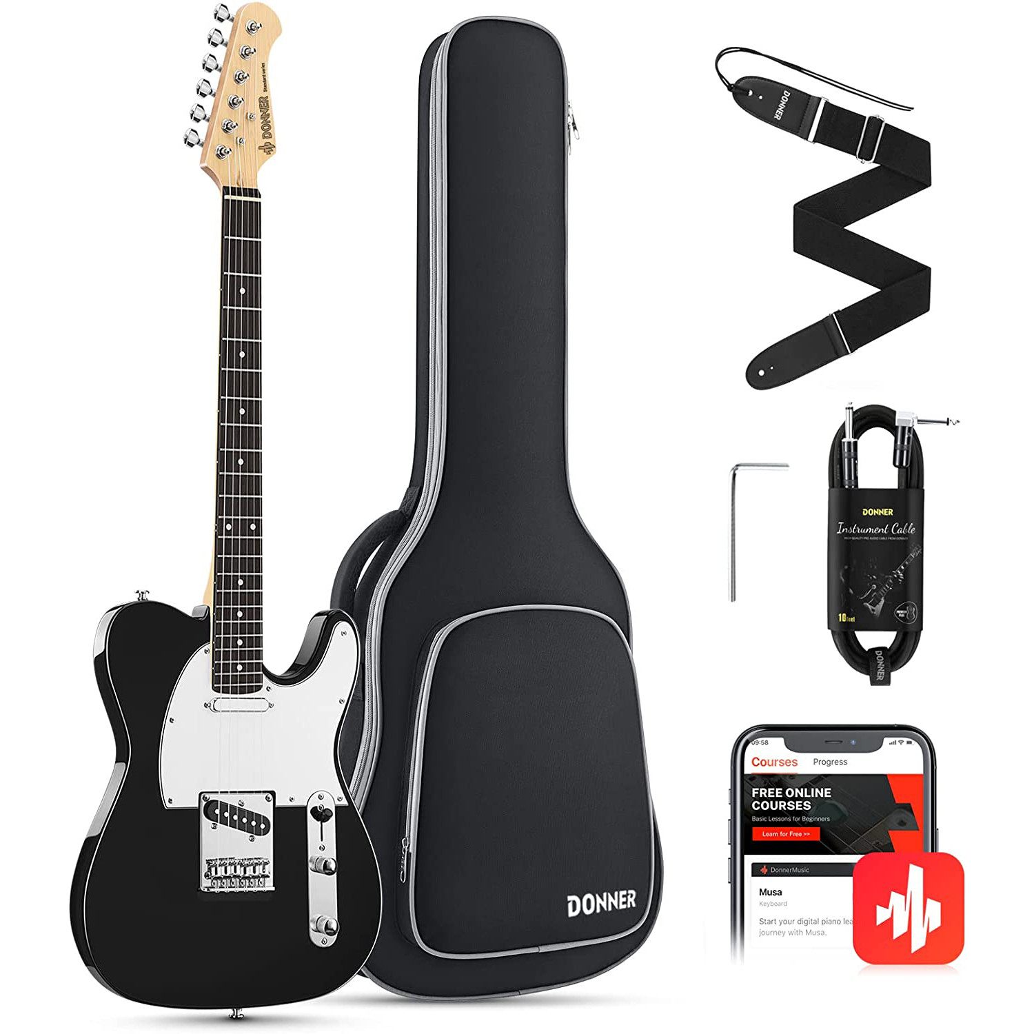 E-Gitarre Telecaster E-Gitarre Vollgröße TC Style DTL-100