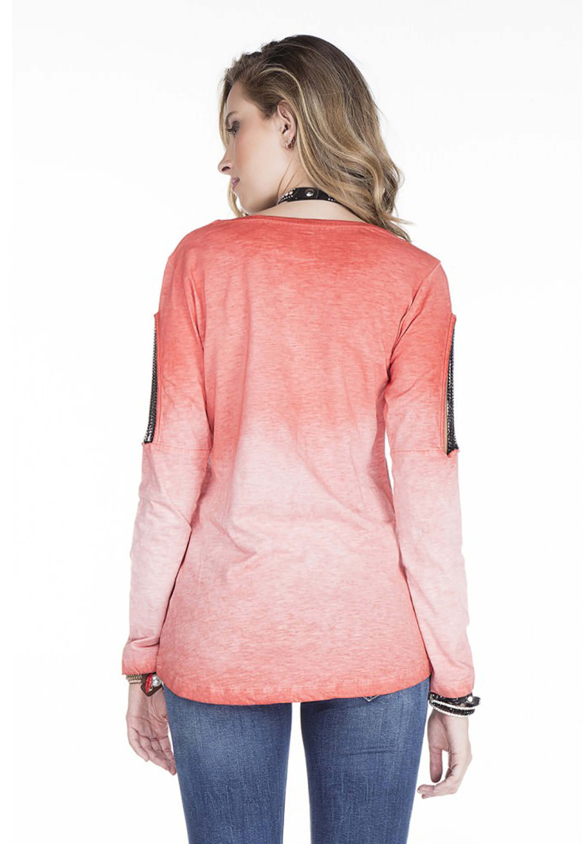 Langarmshirt Cipo lässigem orange Baxx Metallic-Style & in