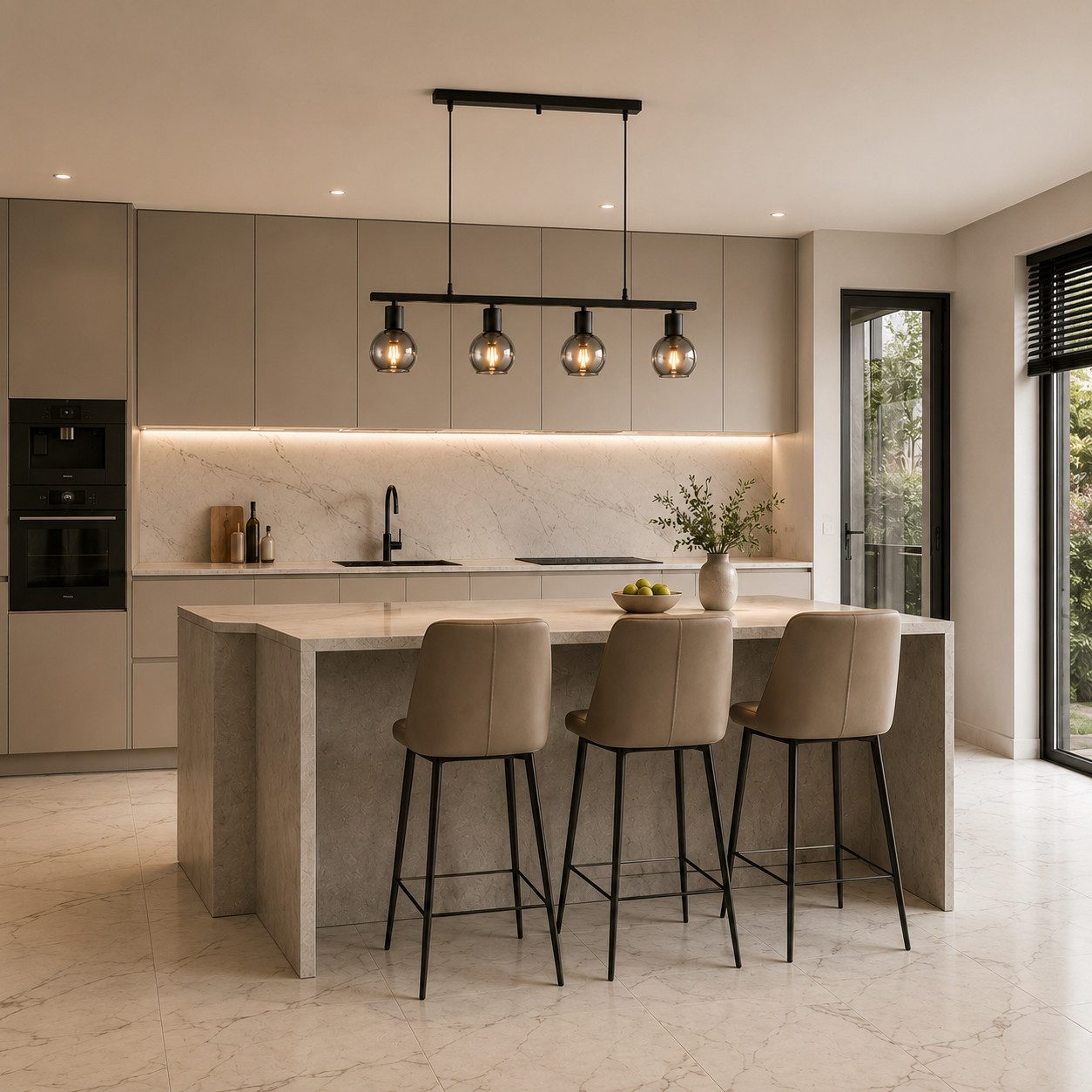 Zedelmaier Pendelleuchte Hängelampe 4-flammig mit Rauchglas, ohne Leuchtmittel, Rauchglas mit Metallrahmen, Industrie-Look für Esszimmer Restaurants