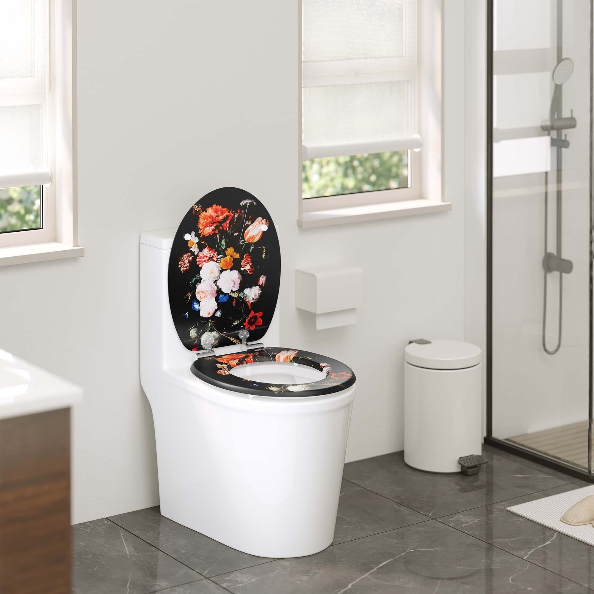 Woltu WC-Sitz (1-St), Montage von oben, mit Absenkautomatik, Klodeckel O Fo günstig online kaufen