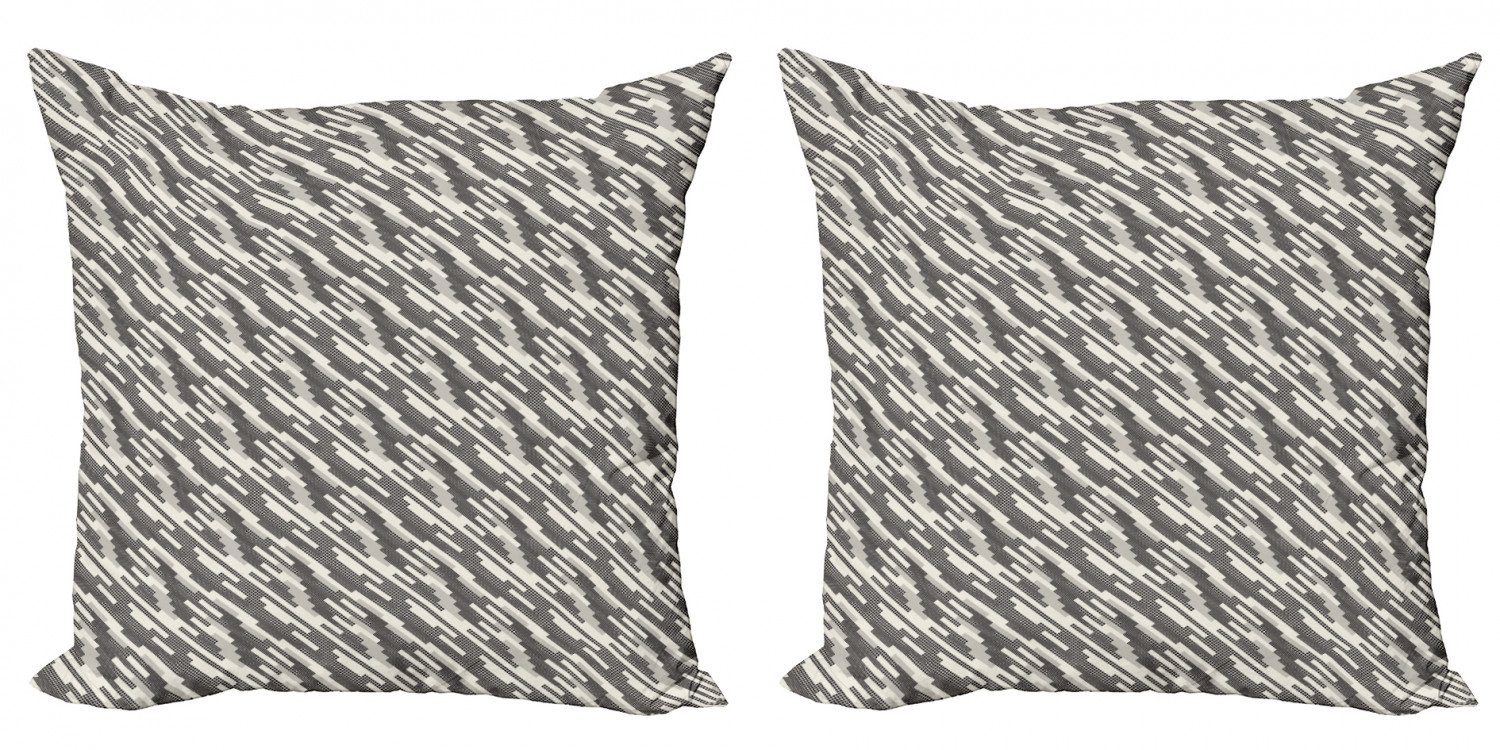 Moderne Quadrat-Streifen Abstrakt Accent Doppelseitiger (2 Stück), Abakuhaus Modern Kissenbezüge Digitaldruck,