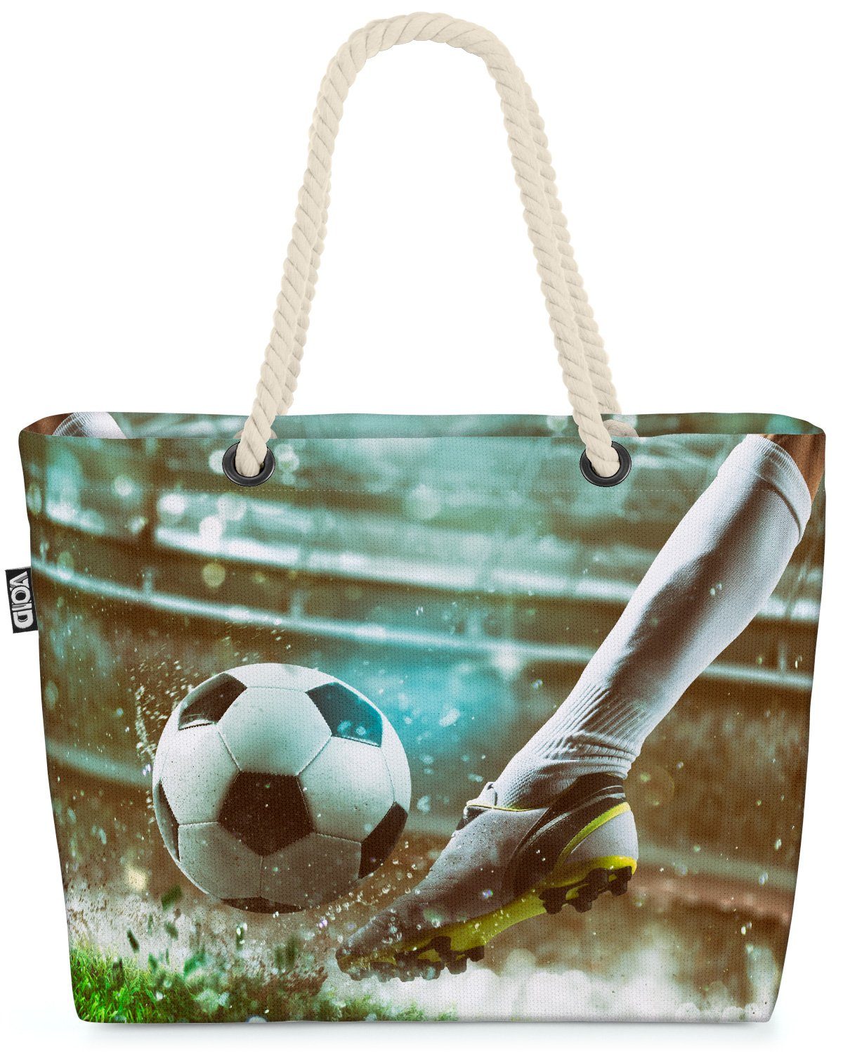 VOID Strandtasche (1-tlg), Fussballspieler Ball Stadion Fussballspieler Spieler Spielfeld Elfmet | Strandtaschen