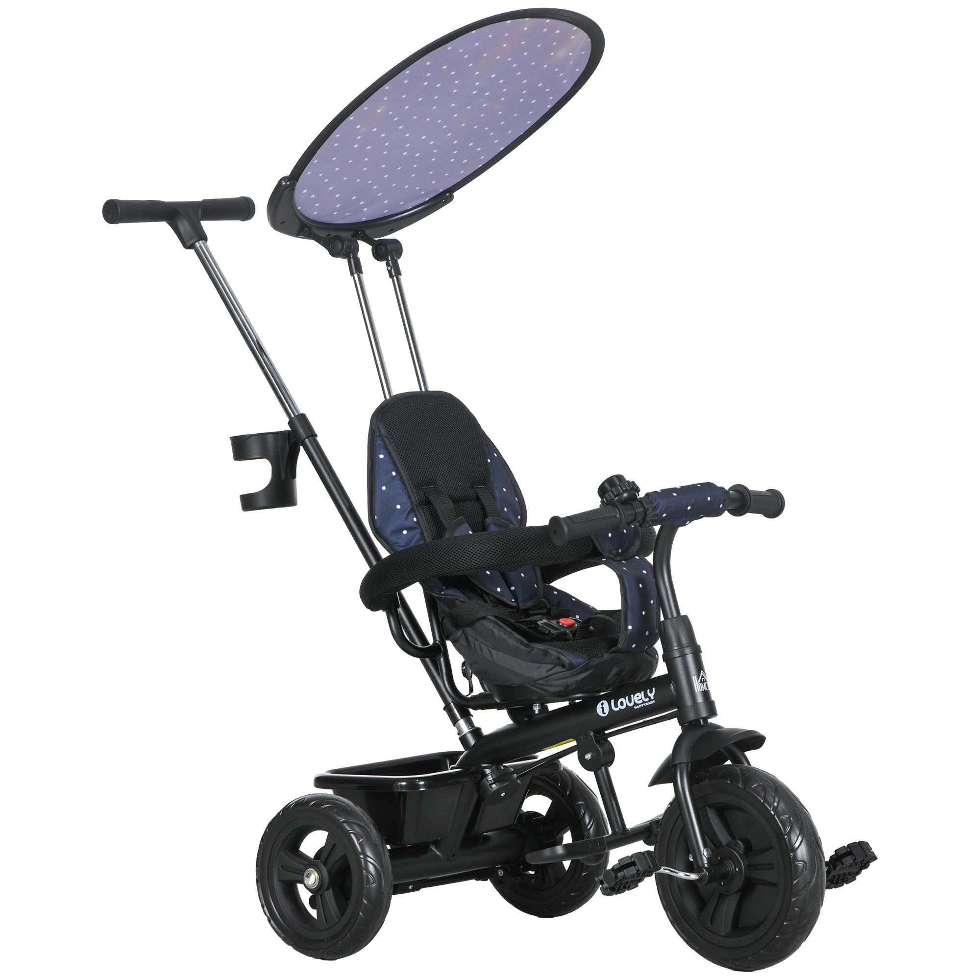 HOMCOM Dreirad 6-in-1 Kinderdreirad mit Schiebestange, günstig online kaufen