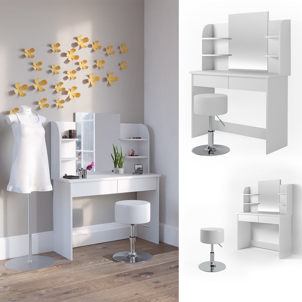 Vicco Schminktisch Charlotte, Weiß, 108 cm günstig online kaufen