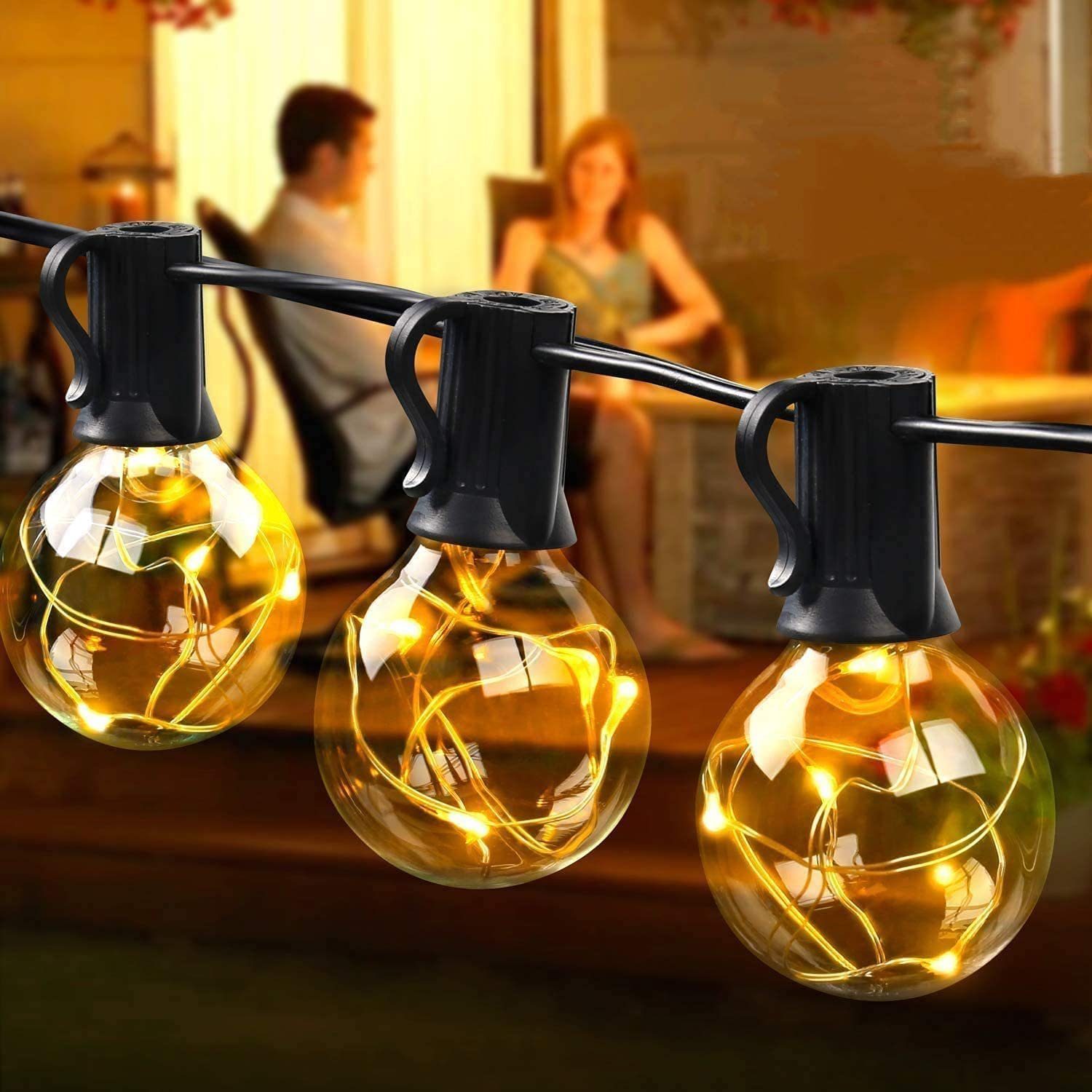 Elegear LED-Lichterkette LED Lichterkette Außen, 30Glühbirnen Hochzeit/Fest