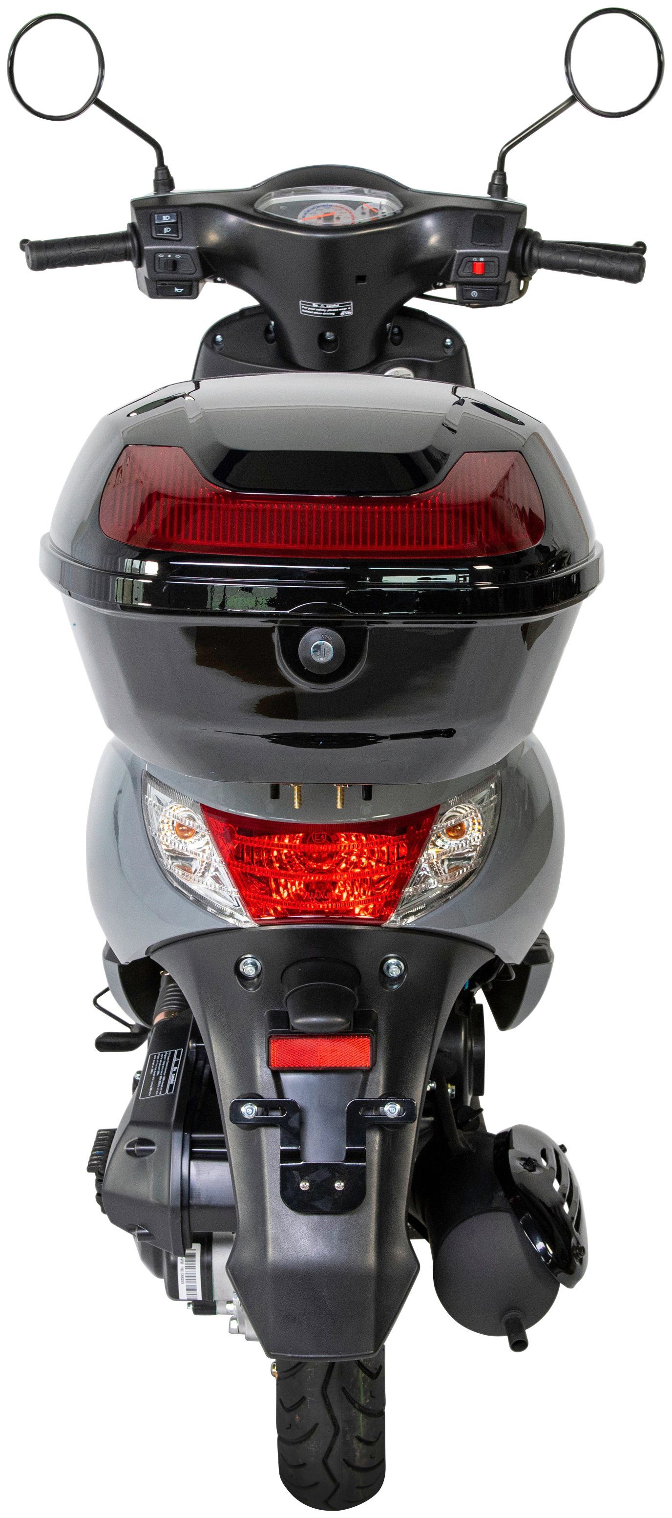 50-45, 5, GT tlg., inkl. Matteo UNION Topcase Motorroller Euro grau grau, 2 Topcase), 50 mit (Komplett-Set, 45 km/h, ccm,
