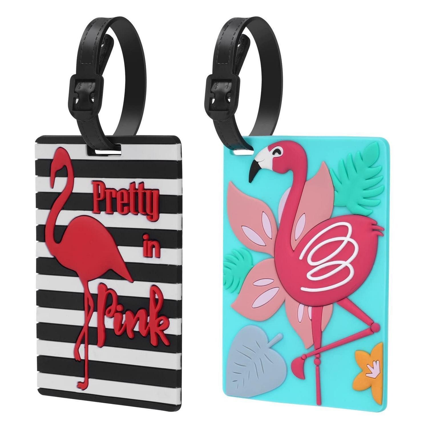 LuxusKollektion Gepäckanhänger Gepäckanhänger PVC ID Etikett Koffer Flamingo 2pcs Flamingo
