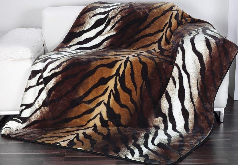 Wohndecke Königstiger, Gözze, Animalprint, Kuscheldecke