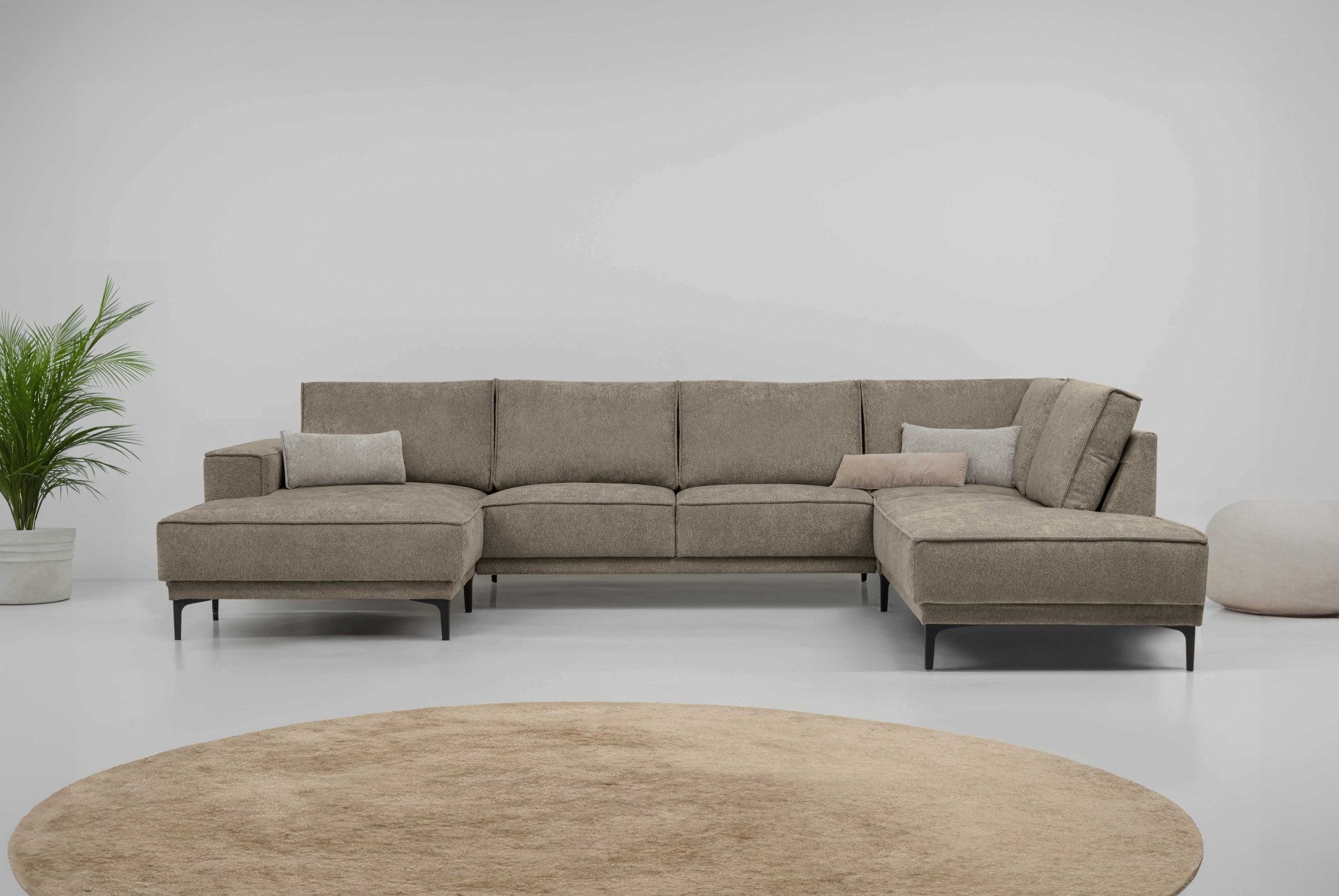PLACES OF STYLE Wohnlandschaft "XXL Sofa Oland, Struktur, Flachgewebe, Luxu günstig online kaufen