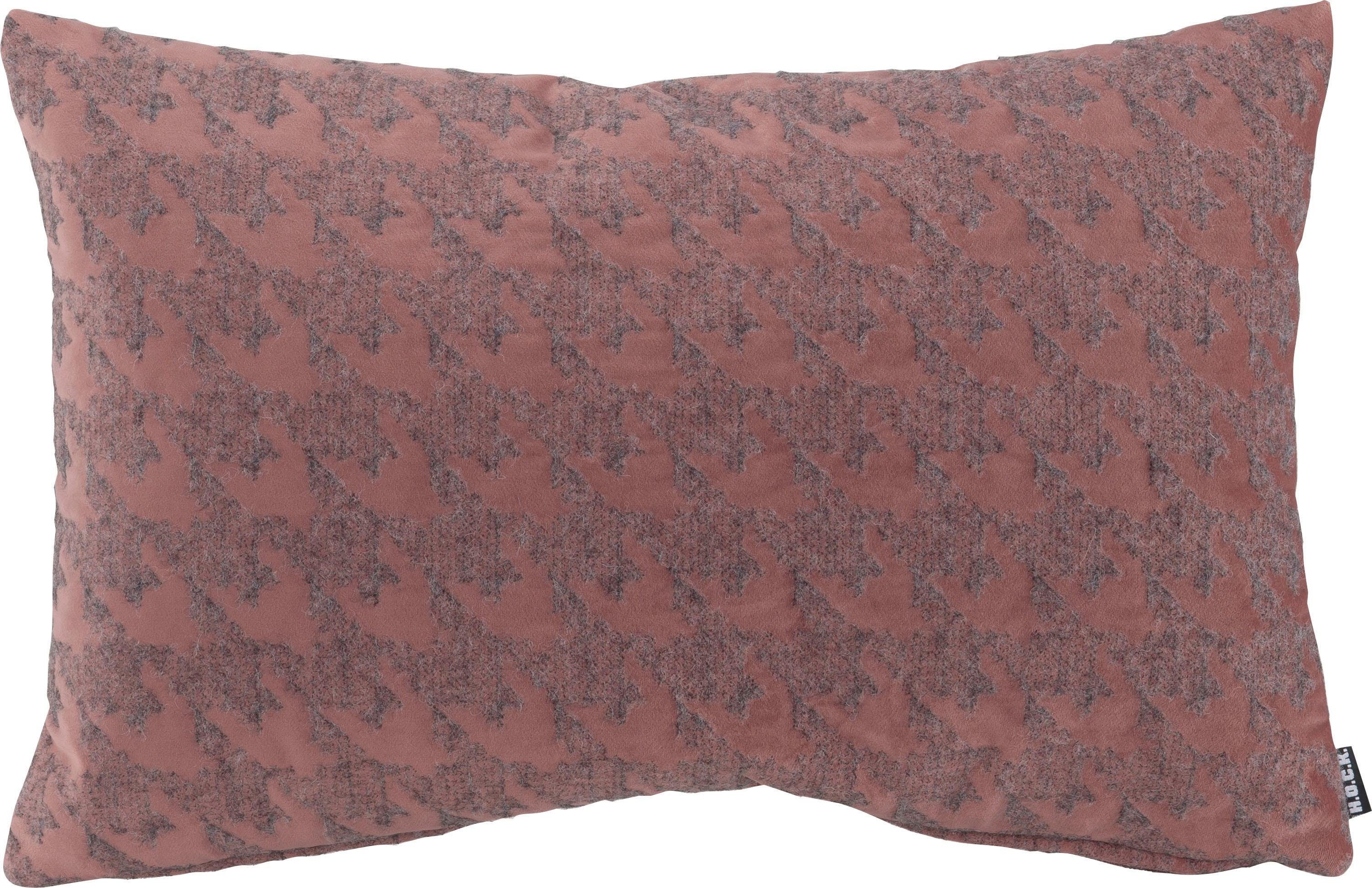 Kissenhülle Dekokissen H.O.C.K. mit Stück Muster, mit rosa 1 Füllung, Puno,
