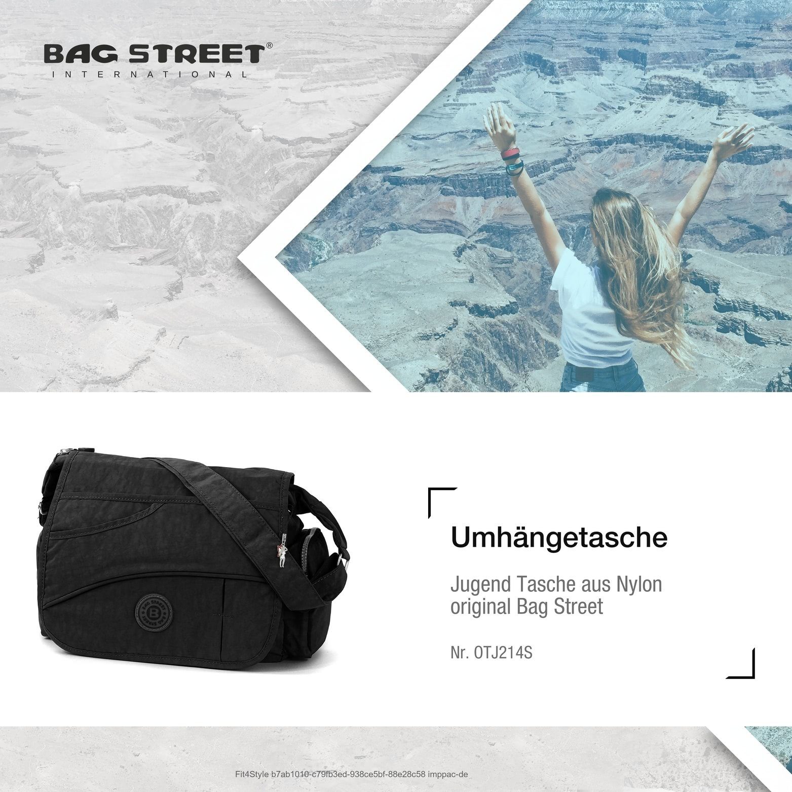 Umhängetasche), Damen STREET schwarz Jugend, Street Damenhandtasche Tasche Textilnylon (Umhängetasche, Umhängetasche Bag strapazierfähiges Tasche Nylon BAG
