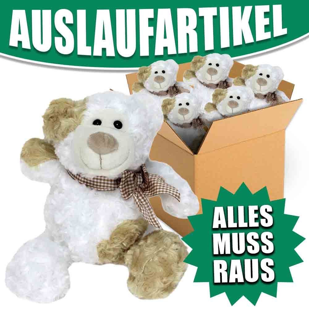 BEMIRO Kuscheltier Plüschbärchen "Split" sitzend in weiß-beige - ca. 20 cm
