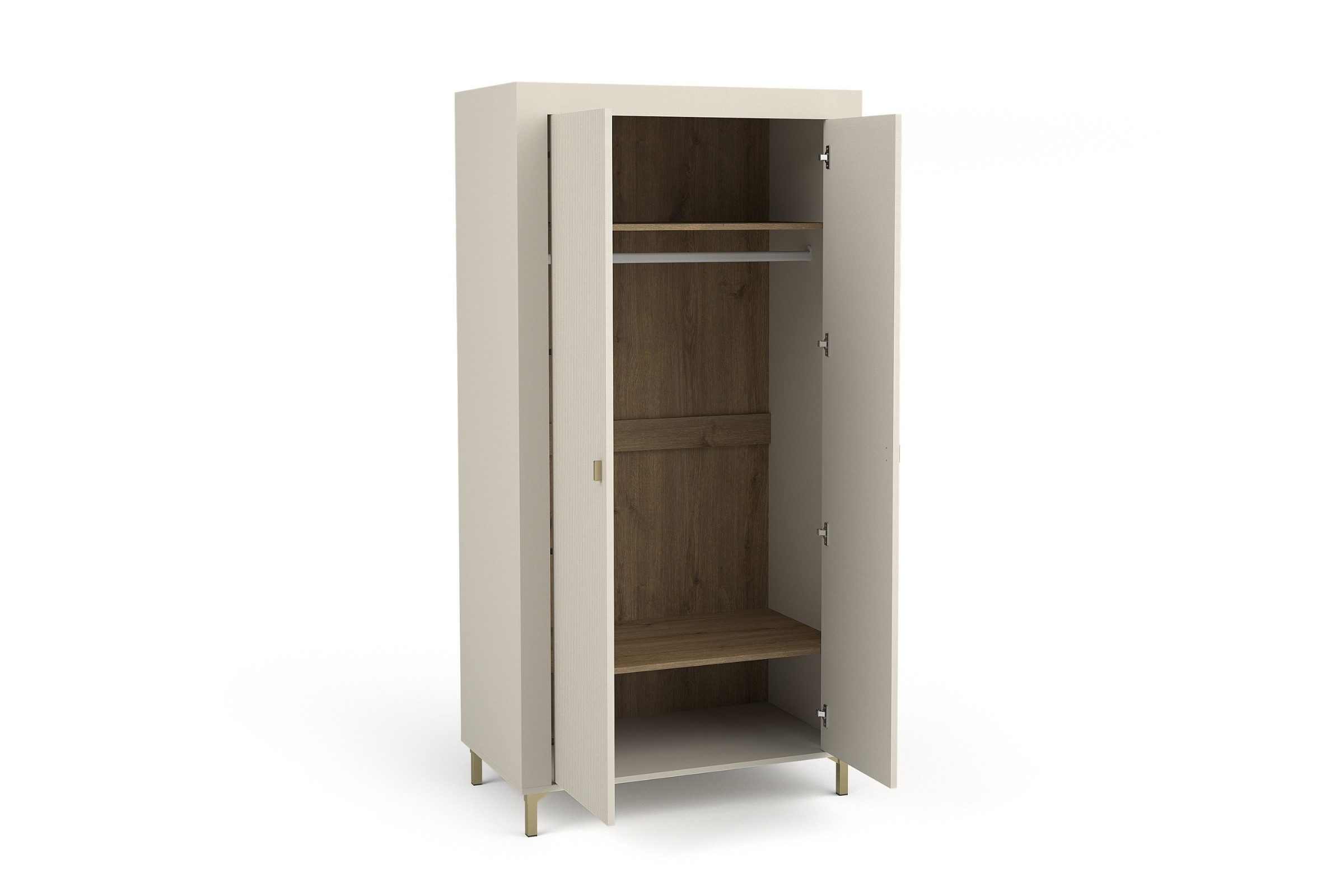 Deine Möbel 24 Kleiderschrank MONI 01 Drehtürenschrank 97 cm breit (MONI - Kollektion, 1-St., Set) ideal für Wohnzimmer, Flur, Schlafzimmer & Jungendzimmer