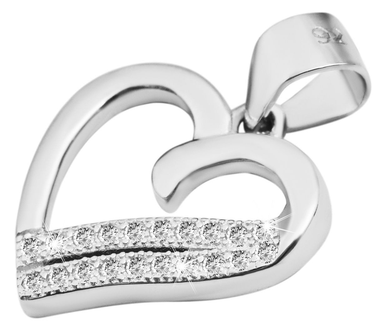 Kettenanhänger Anhänger – Herz Herzanhänger aus 925 Silber mit Zirkonia