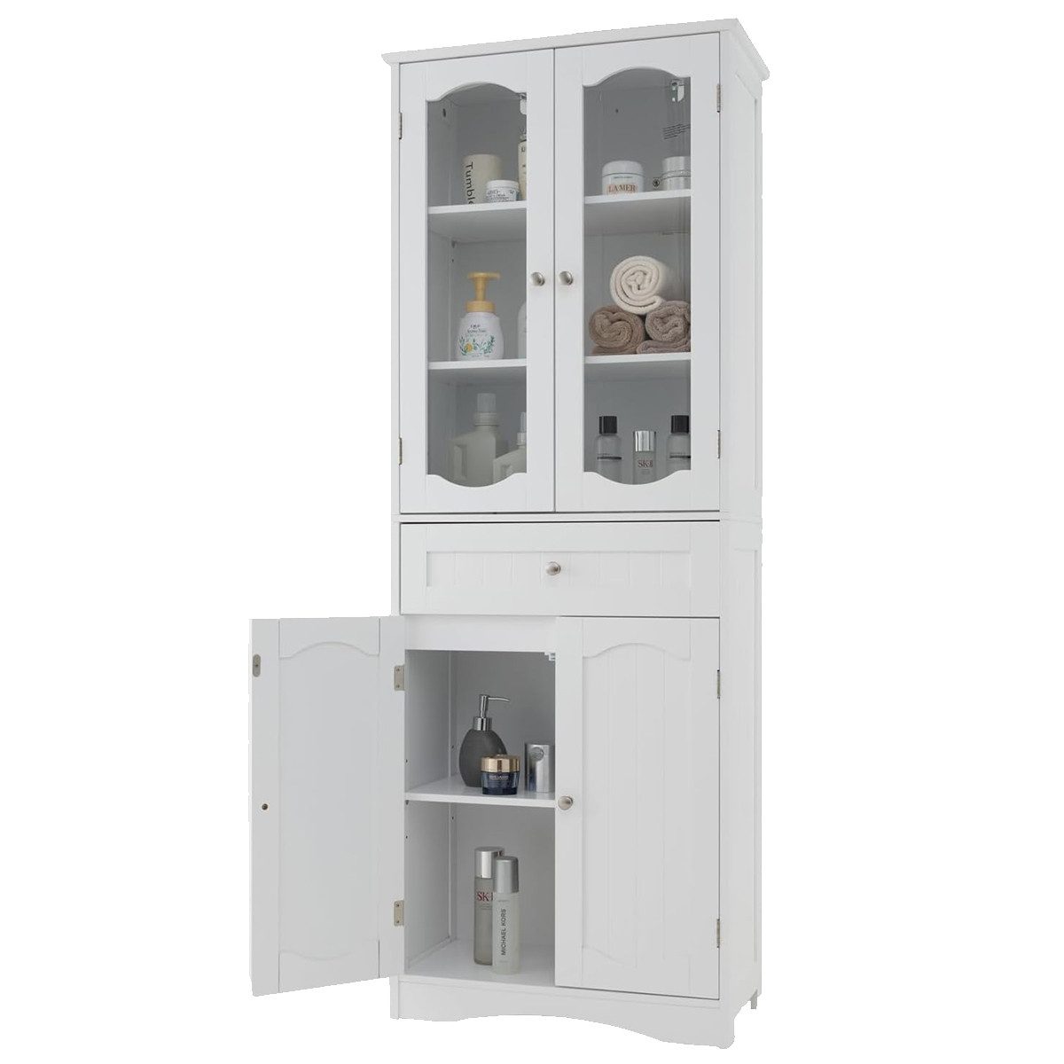 COSTWAY Hochschrank Bad, Vorratsschrank mit verstellbarem günstig online kaufen