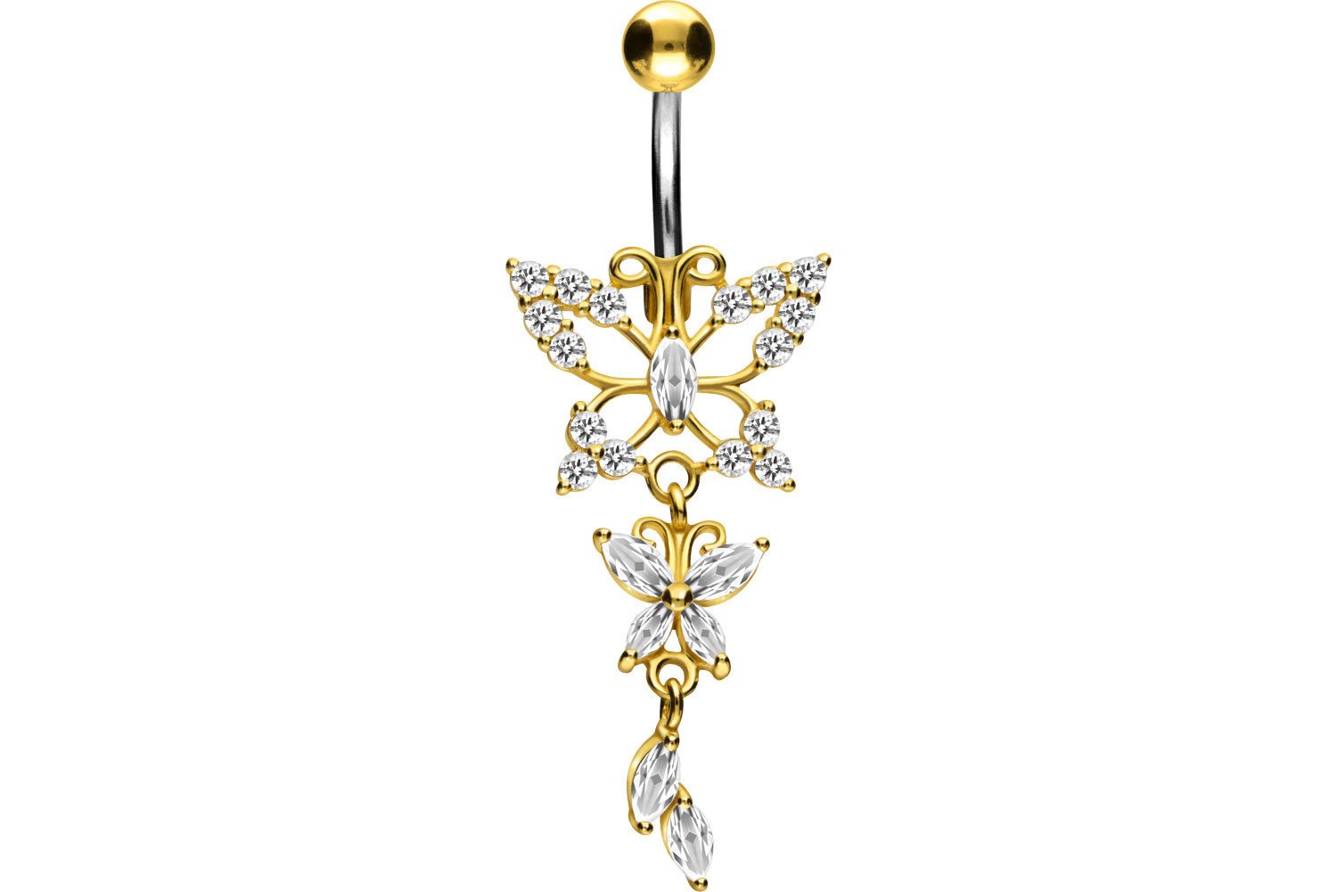 PIERCINGLINE Bauchnabelpiercing Titan Bananabell mit 925er Silber-Design SC günstig online kaufen