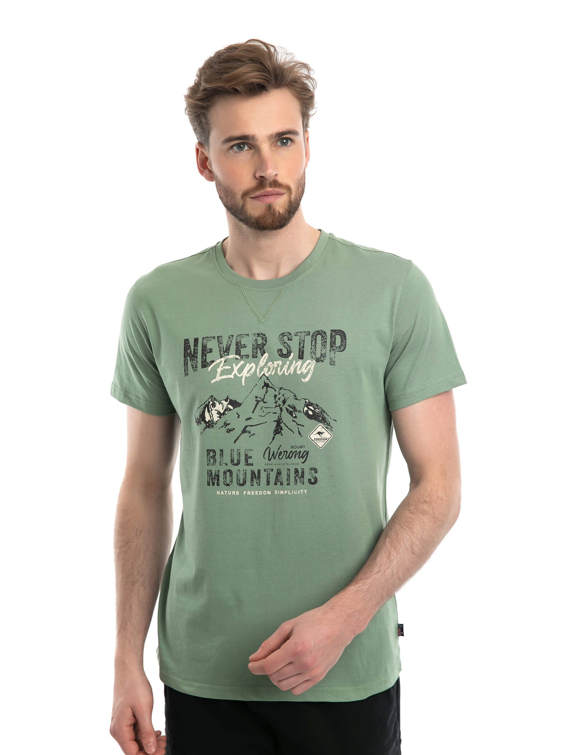 ROADSIGN australia T-Shirt Never Stop (1-tlg) mit Rundhalsausschnitt &  Logo-Aufdruck, 100 % Baumwolle