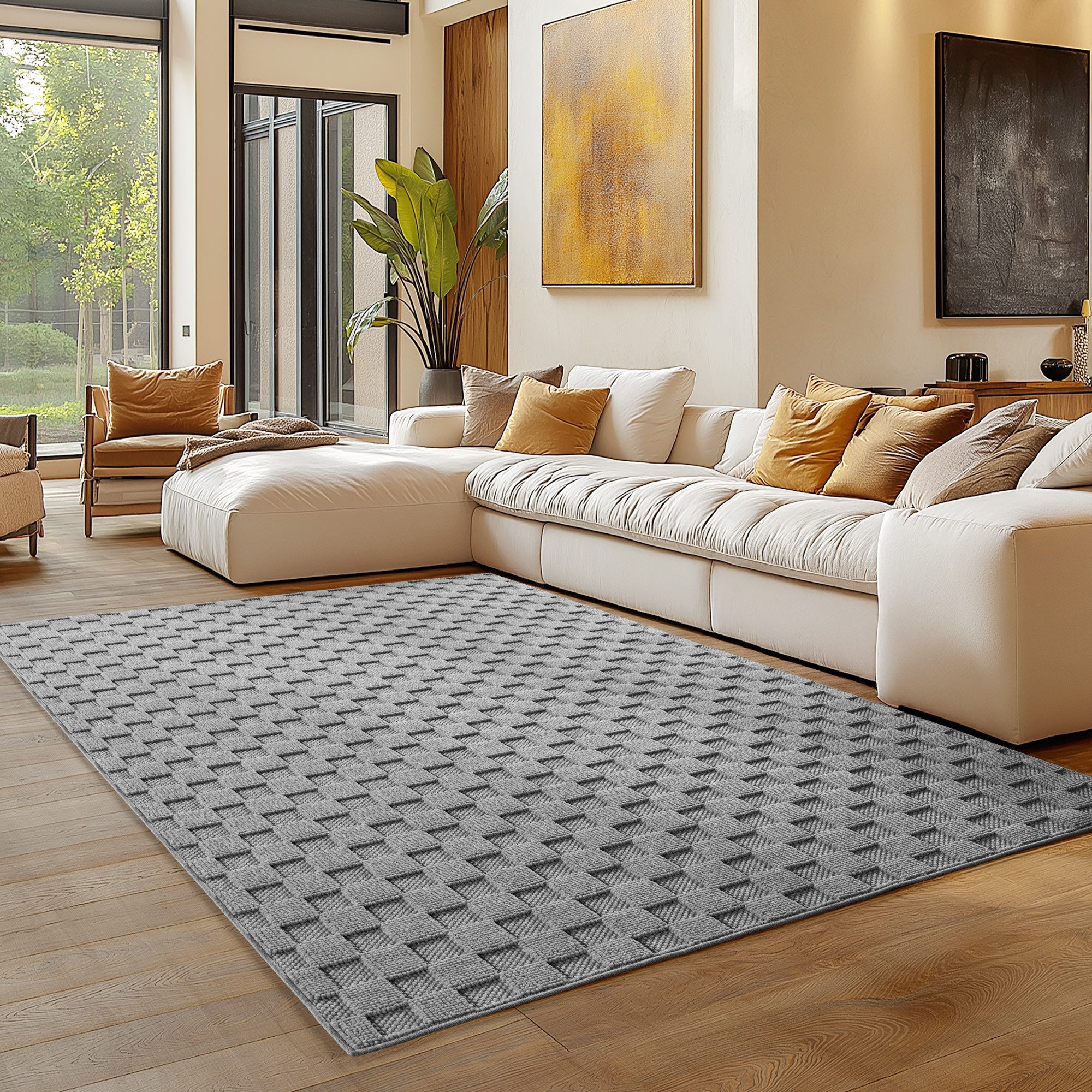 Carpettex Designteppich Einfarbig Boucle Loop, Rechteckig, Höhe: 7 mm, Tepp günstig online kaufen