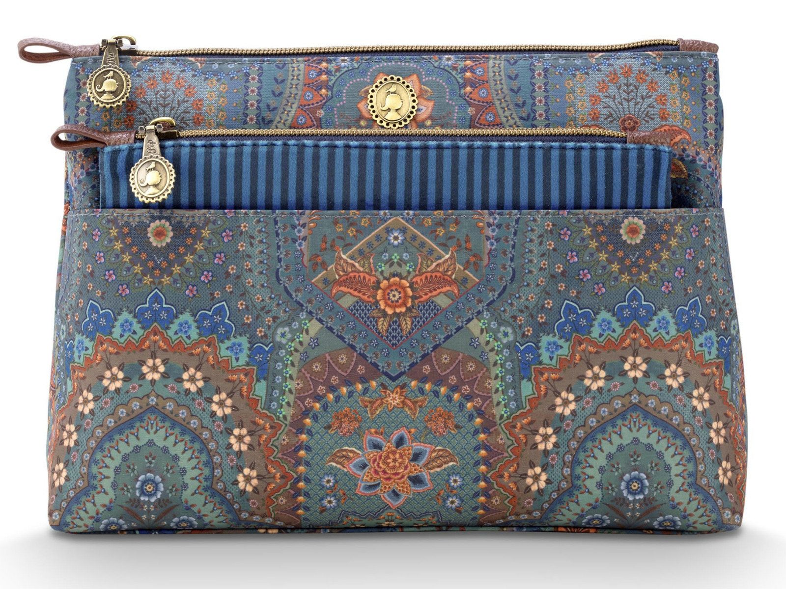 PiP Studio Kosmetiktasche Caryn Kosmetiktasche Combi Jabali blau 26cm