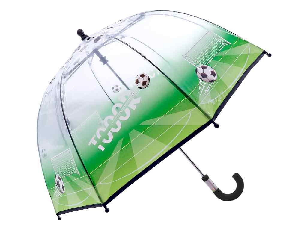 bb Klostermann Taschenregenschirm durFußball Kinderschirm durchsichtig, Stockschirm