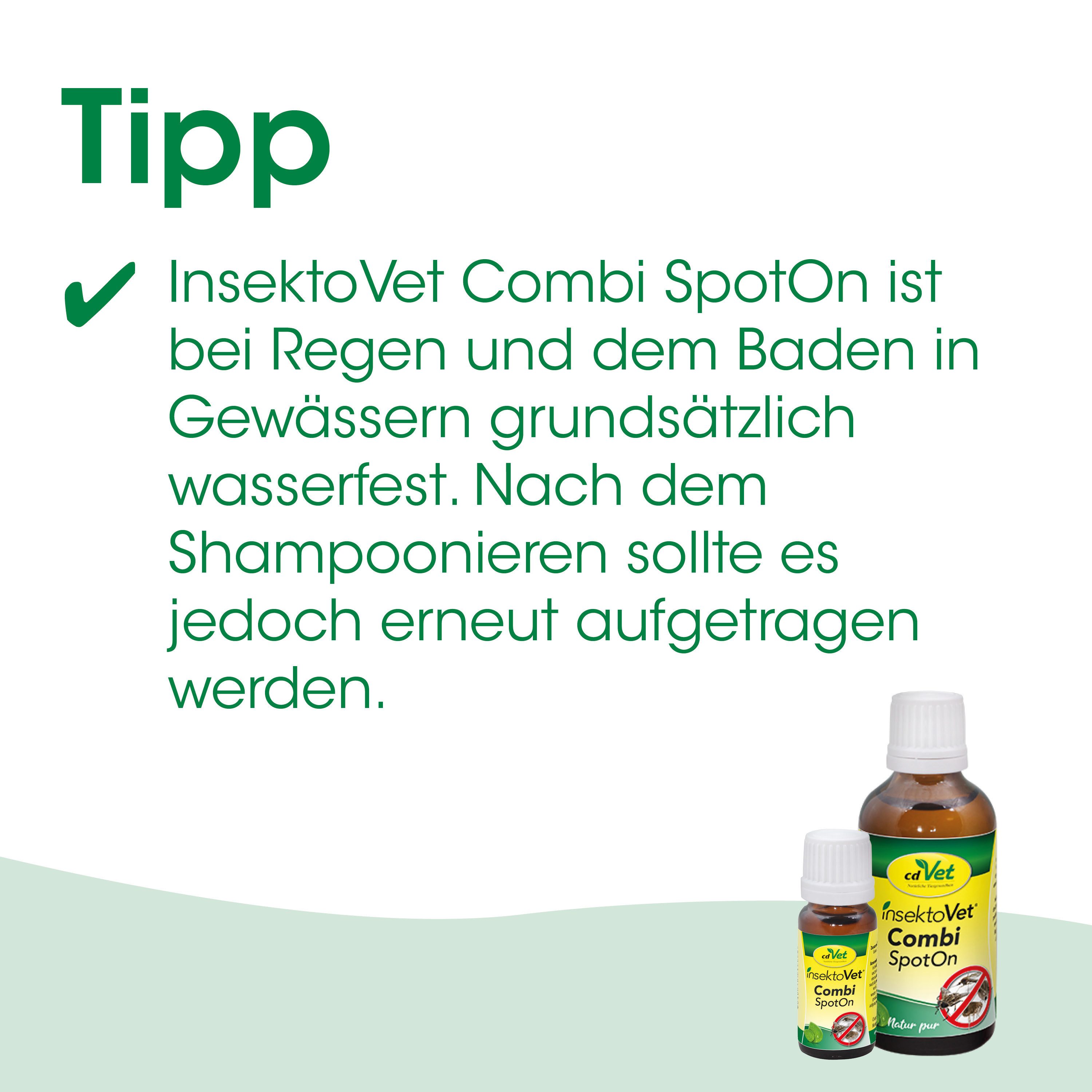 cdVet Tier-Hautpflegemittel insektoVet Combi SpotOn, 10 ml, 10ml reichen für eine Saison, gegen Flöhe, Zecken, Milben