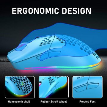 ZIYOU LANG RGB-Hintergrundbeleuchtung Tastatur- und Maus-Set, Platzsparend und tragbar, Ideal für unterwegs, im Büro oder zu Hause