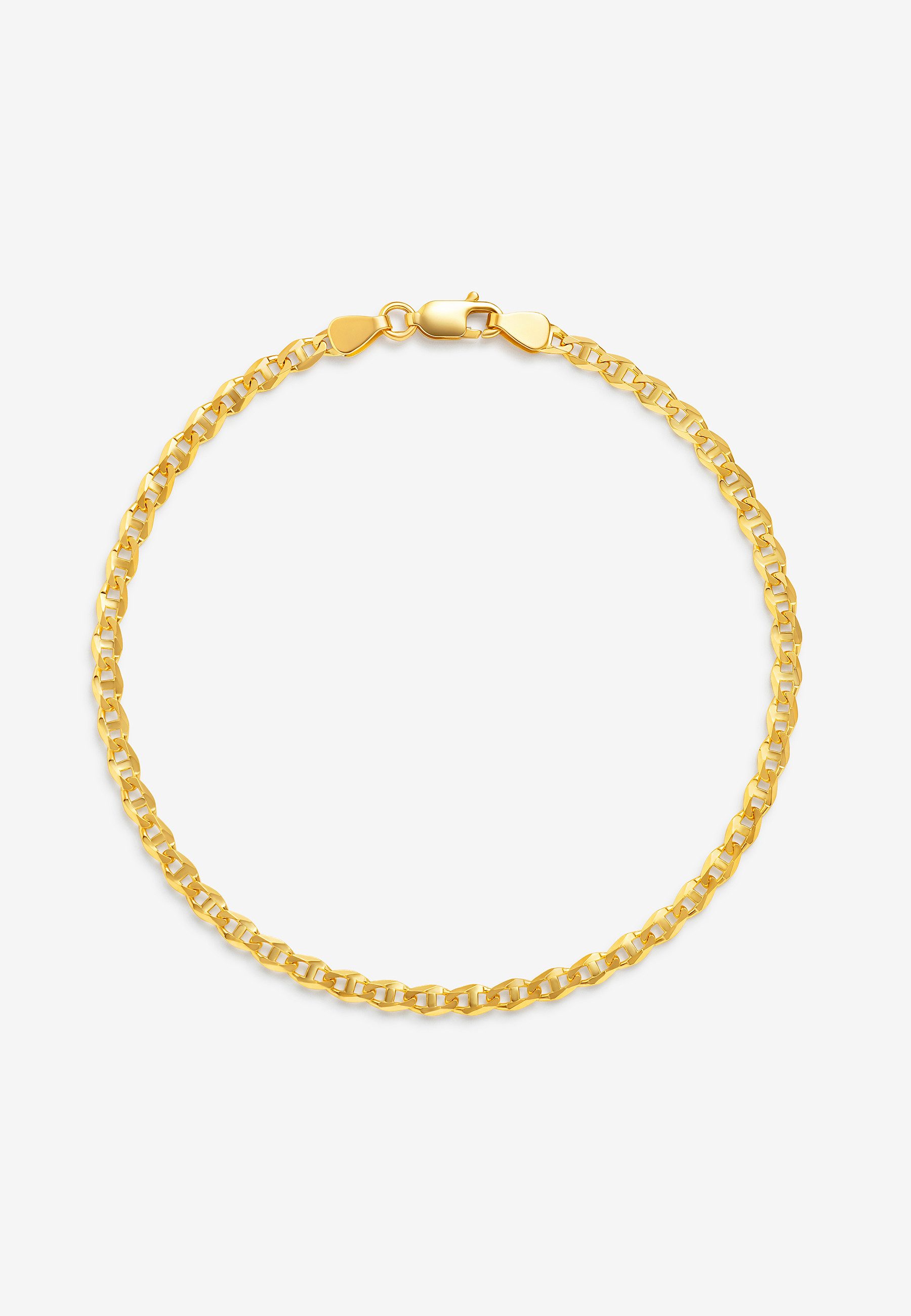 GOLDKLEIN Goldarmband 14 Karat Gold Traversino Stil 585 Echtgold 17cm-22cm, Valentinstag Geschenk -Damen Herren mit Schmuckbox - Sale bis 28.02.