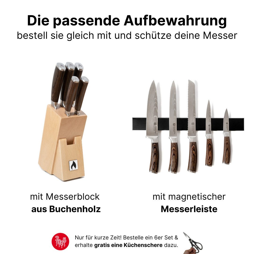 LIVINA HOME Messer-Set Profi Chefmesser Set – Scharfe 20 cm Klinge aus hochwertigem Edelstahl (1-tlg), Schneidemesser, Küchenmesser, Kochmesser, Oster Deal Sale – Bild 5 von 5