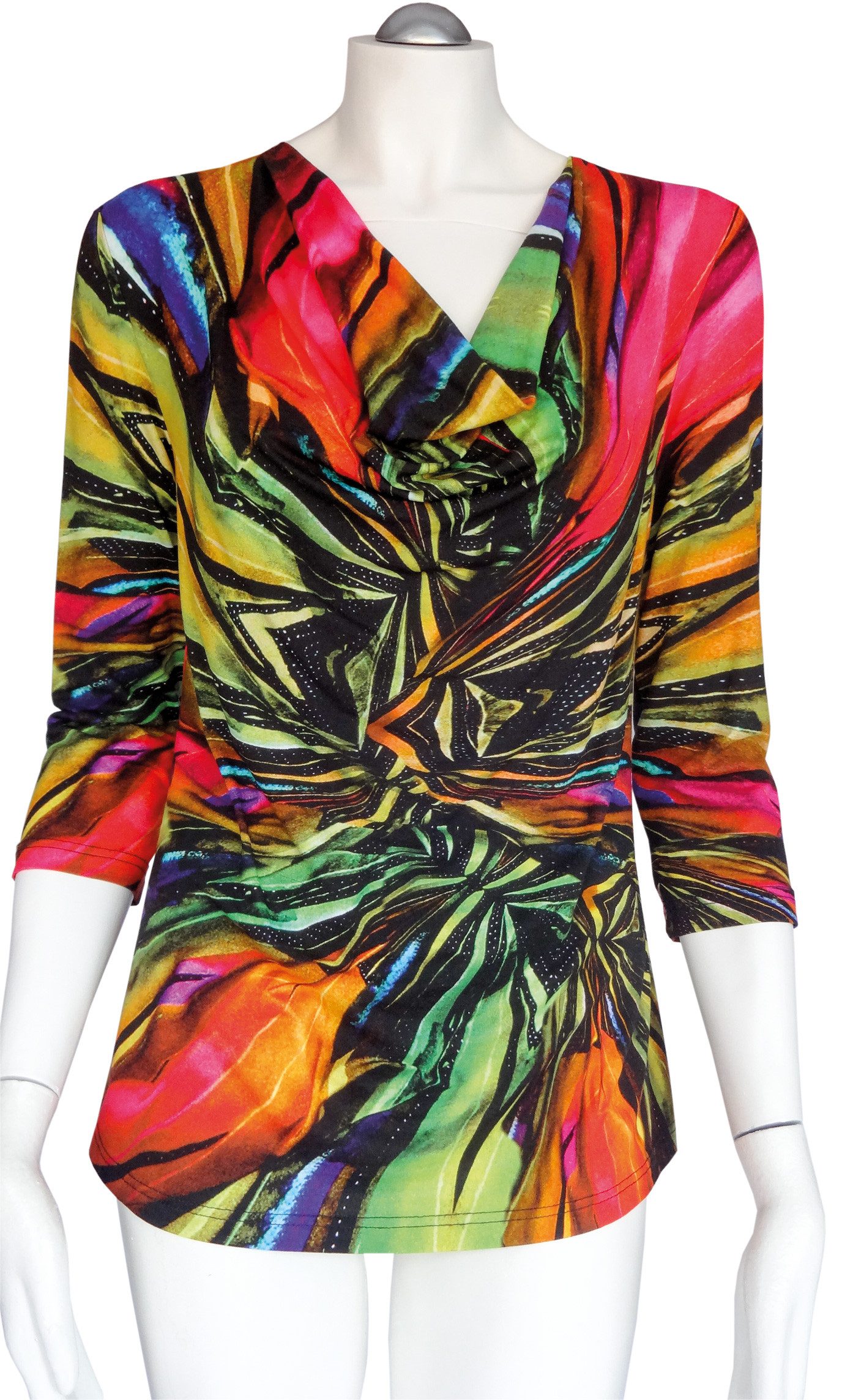 high & higher T-Shirt Wasserfallshirt Amy 3/4 Ärmel Wasserfallausschnitt