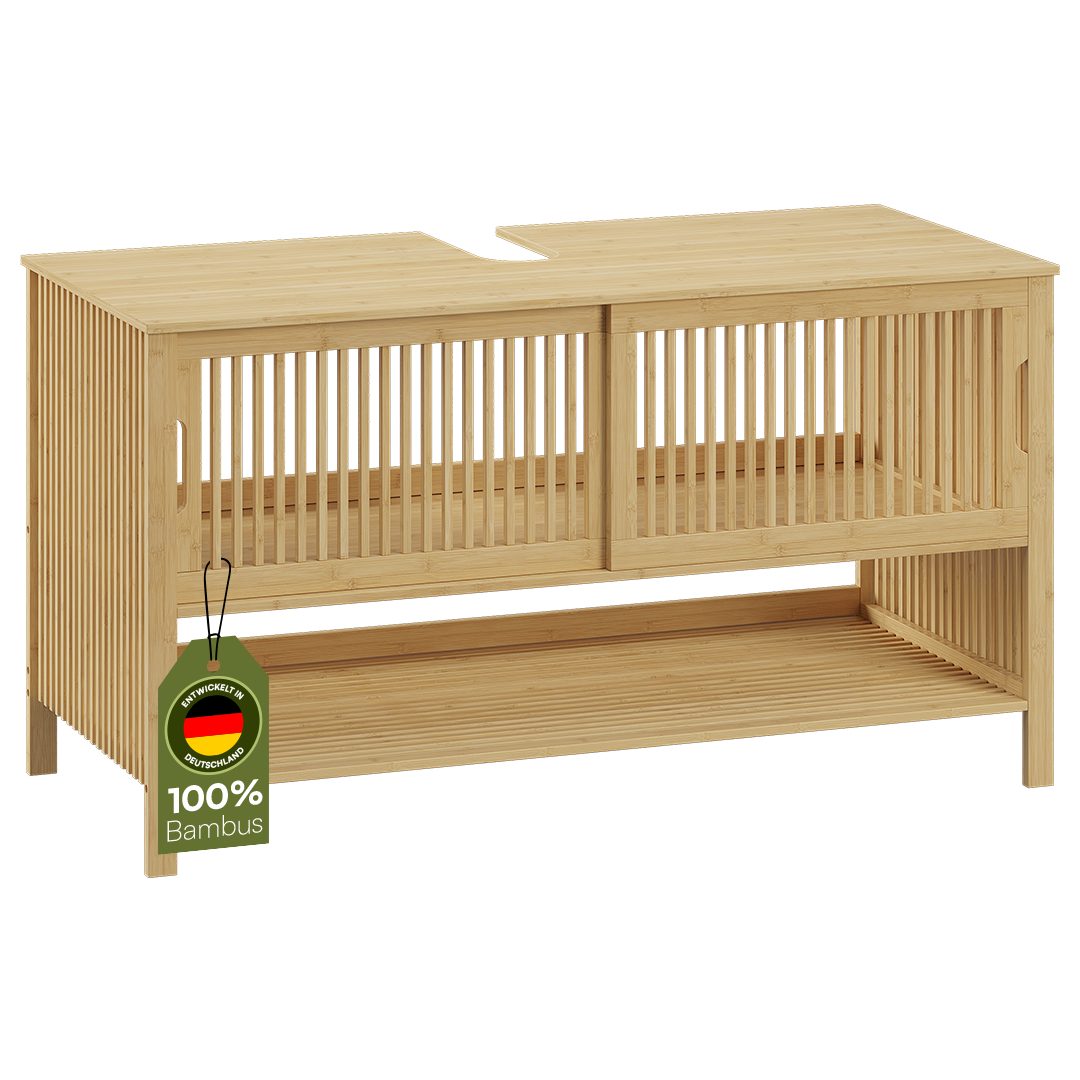 Bellamio Waschbeckenunterschrank Sava (natur) aus Bambus, 100 x 45 x 60 cm günstig online kaufen