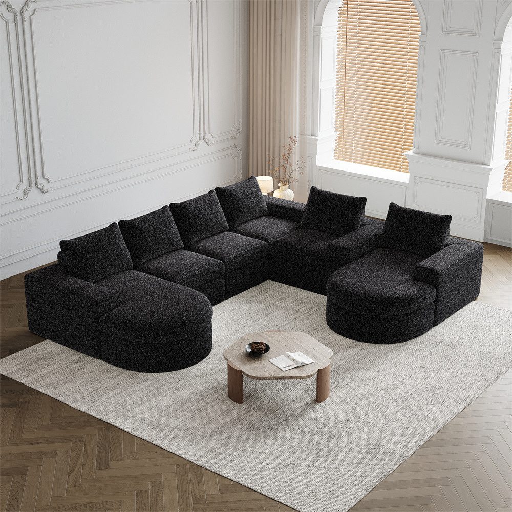 MODFU Sofa Modulares Chenille-Sofa mit Nackenkissen, günstig online kaufen