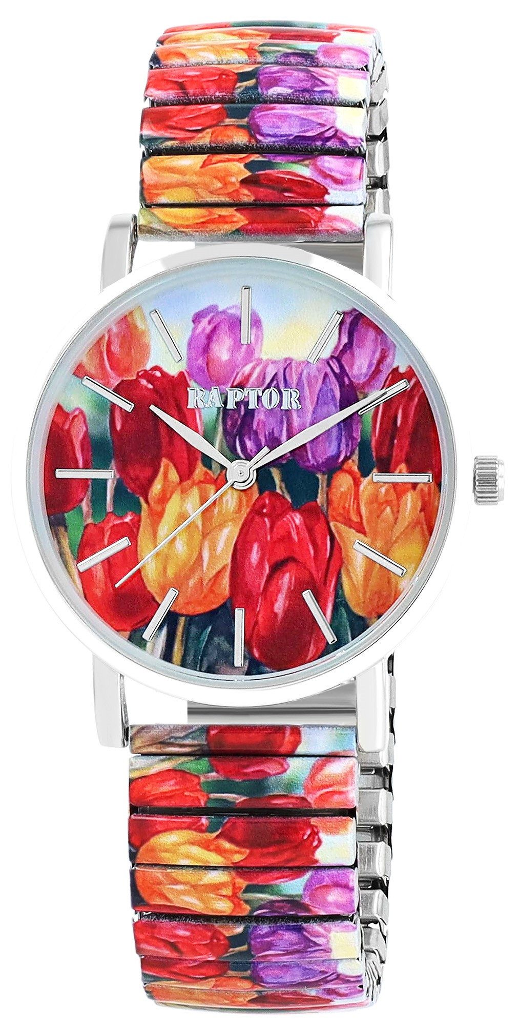 Raptor Quarzuhr Colorful Edition mit Edelstahlzugarmband, 3 ATM, Mineralgla günstig online kaufen