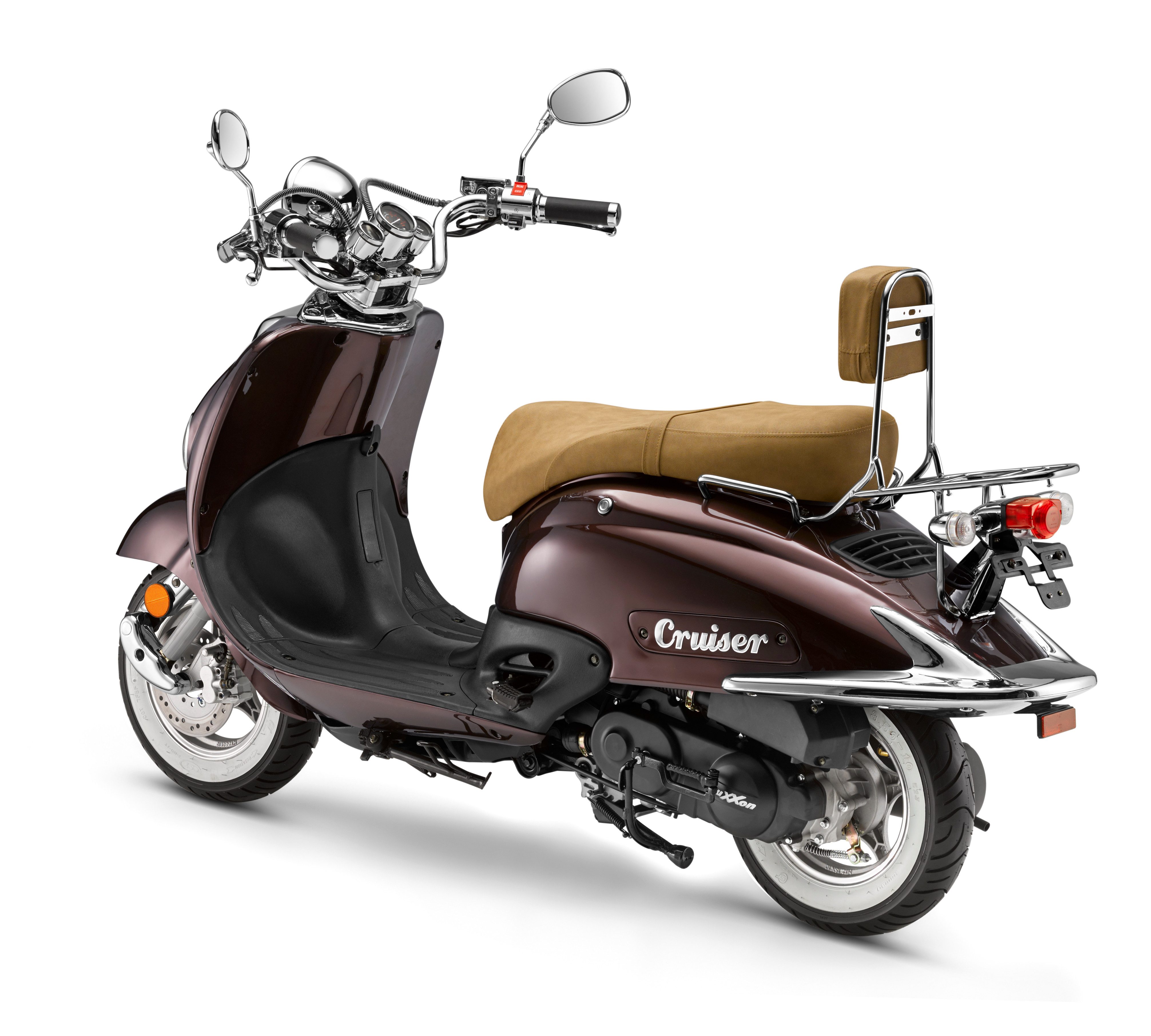 Luxxon Motorroller LuXXon Cruiser Motorroller (45 km/h), 50 ccm, 50 ccm, 45 km/h, Euro 5, Euro 5, EFI, 2,9 PS, Retro-Design, Staufach, Roller, Scooter, Chopper