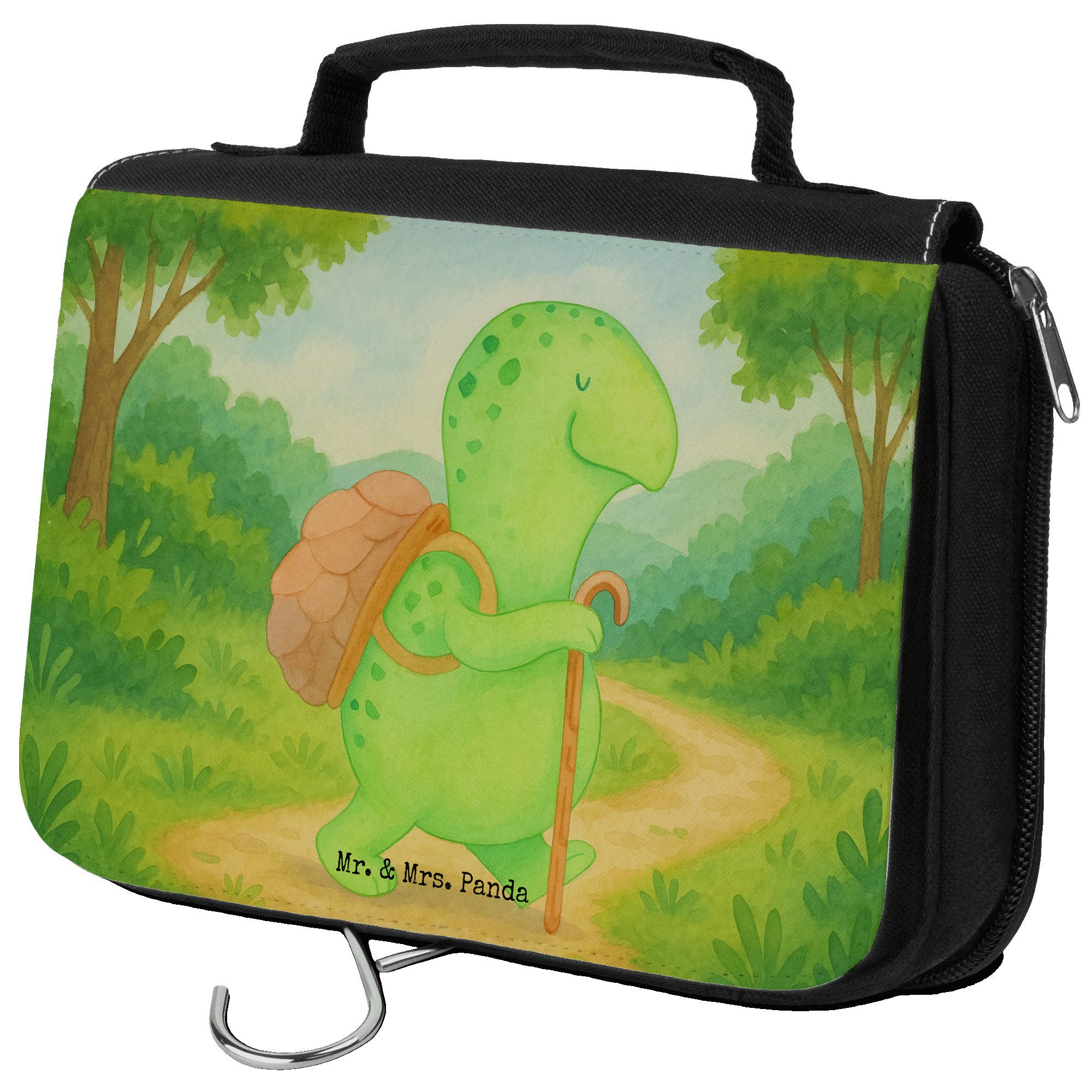 Kulturbeutel Schildkröte Wanderer Design, Kulturtasche, Weiß, Waschbeutel, Rucksac