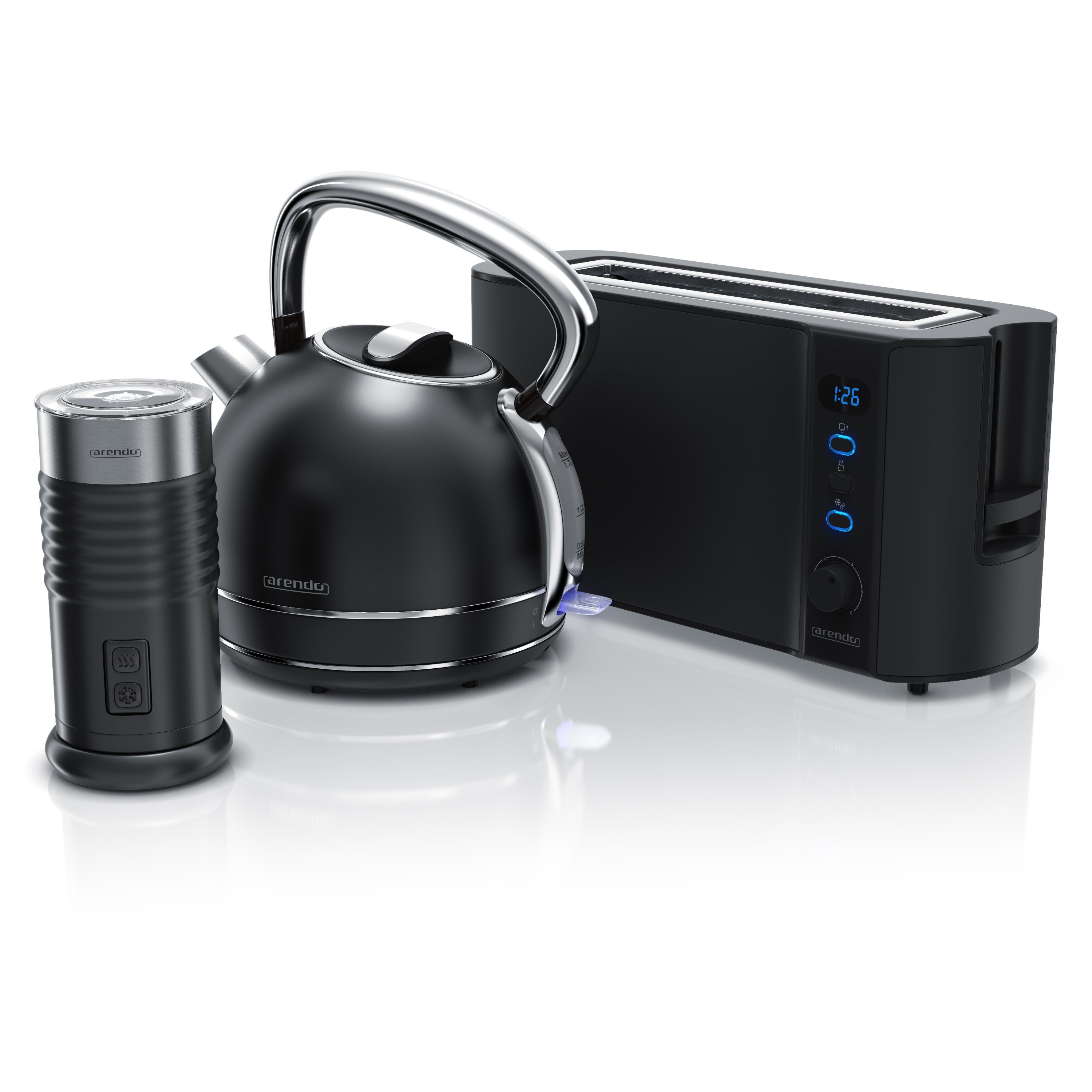 Arendo (Set, 3tlg), FrühstücksSet in Schwarz