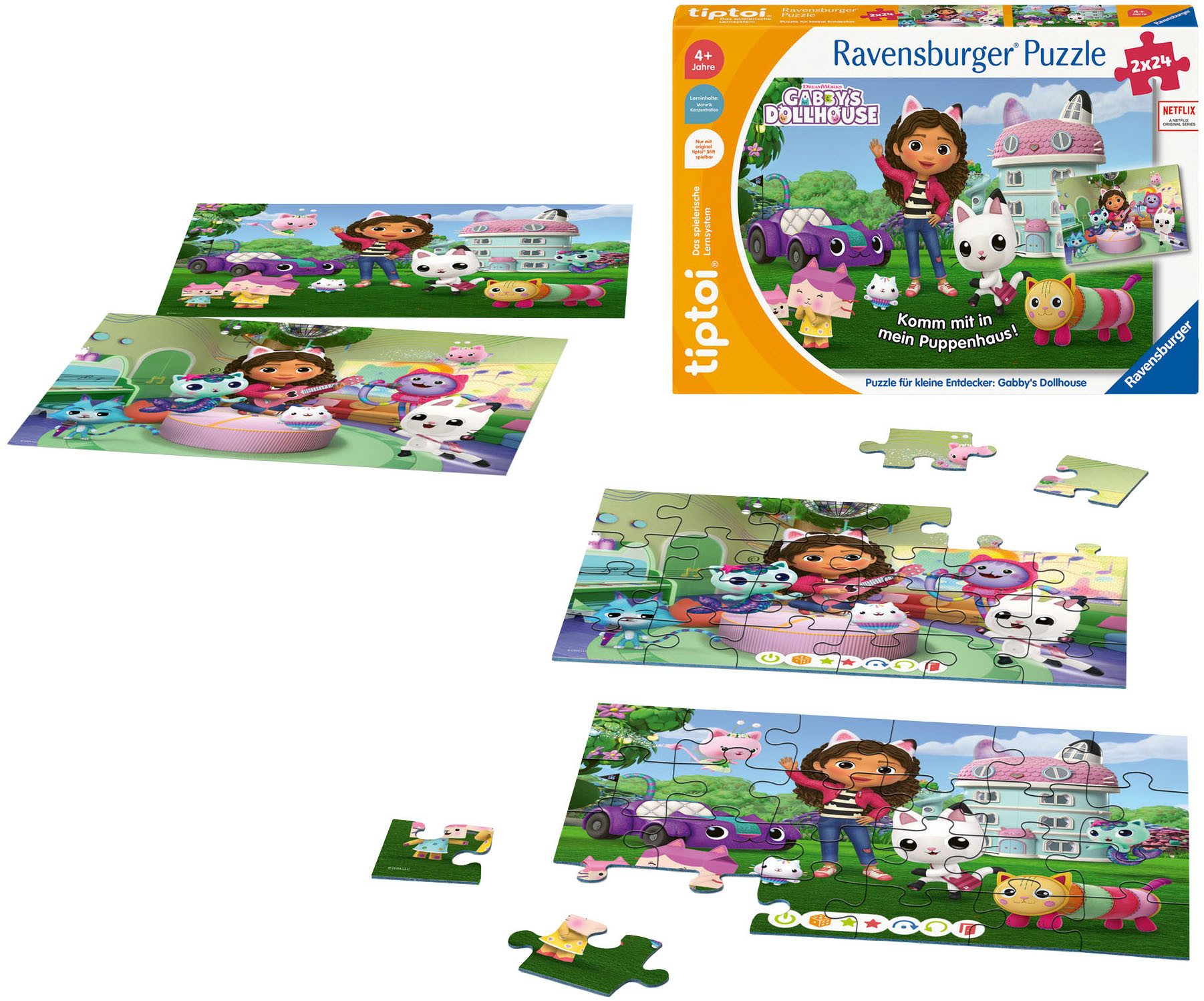 Ravensburger Puzzle tiptoi® Gabby’s Dollhouse, 48 Puzzleteile, Made in Europe