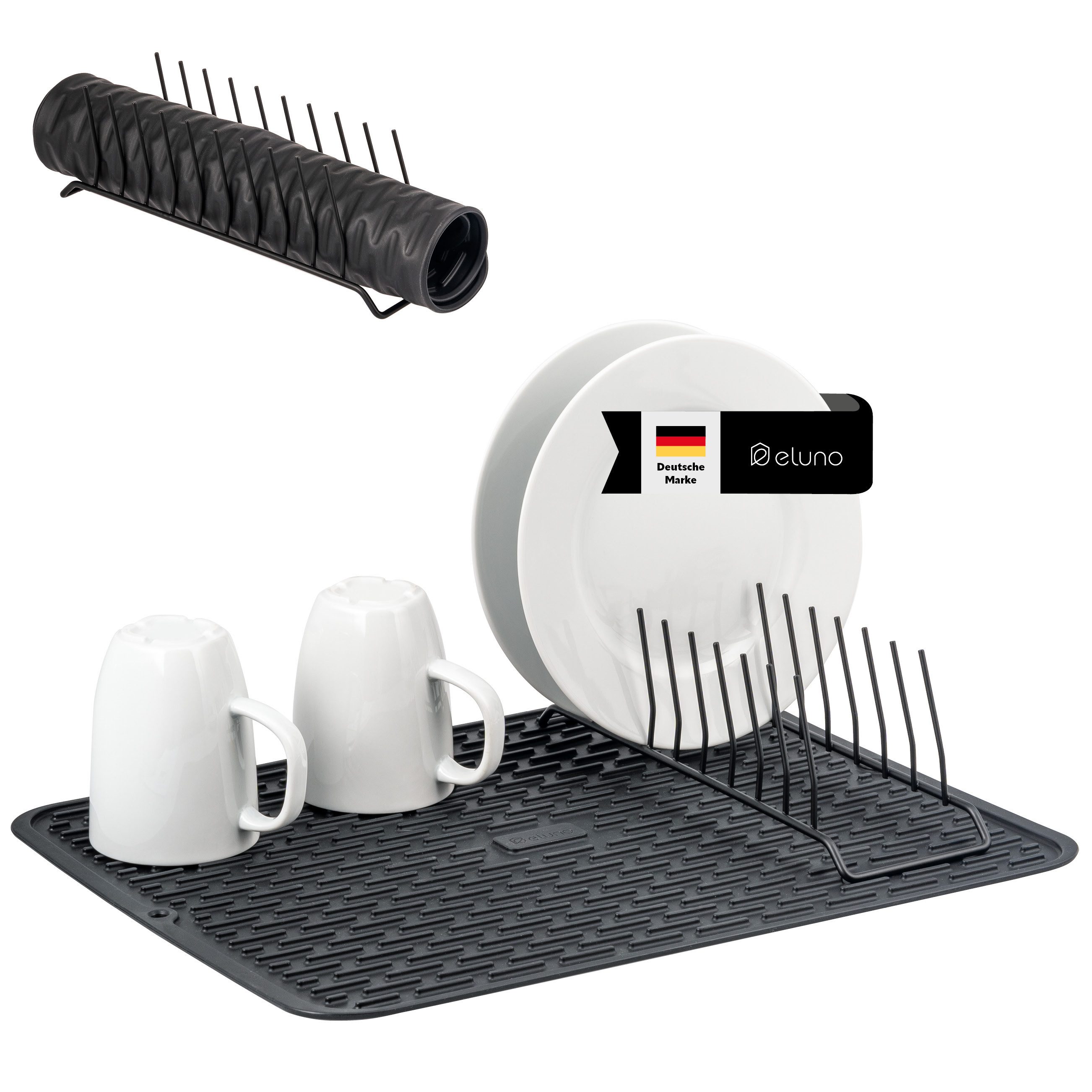 Abtropfmatte Abtropfmatte mit Abtropfgestell, rutschfest Silikon 33,5 x 43 cm