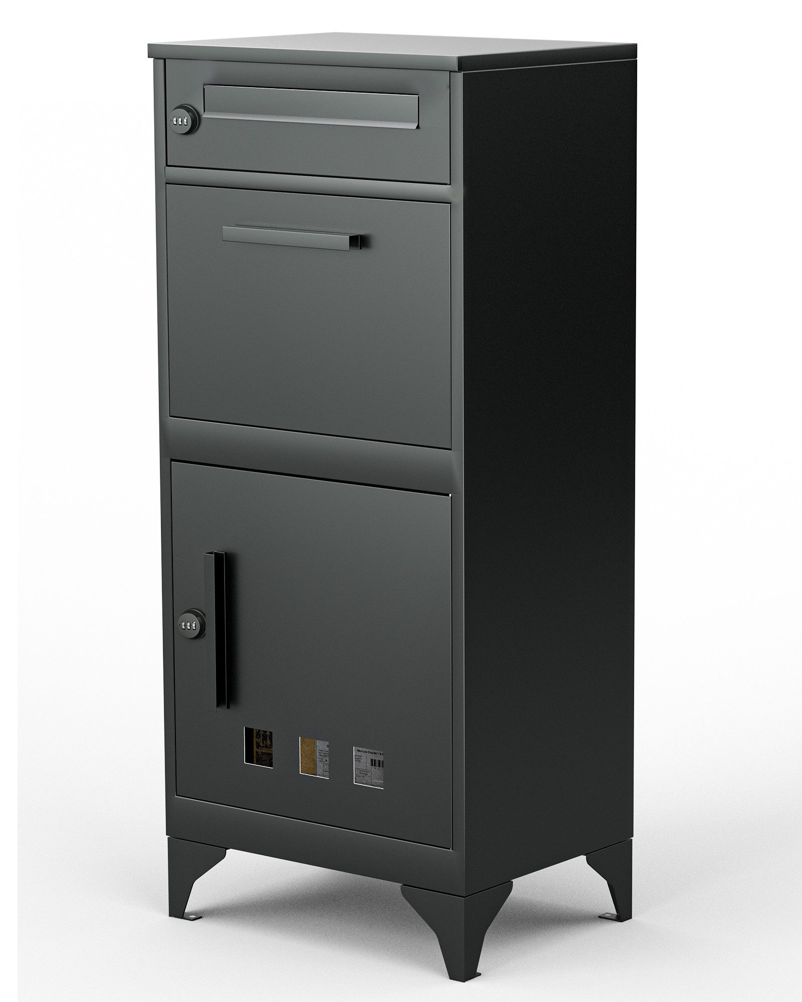 Jumpeak Paketbox Groß XXL,Paketbriefkasten, Postbox Anthrazitgrau Mit Namensgravur, Briefkästen Postkasten Edelstahl,Standbriefkasten Modern