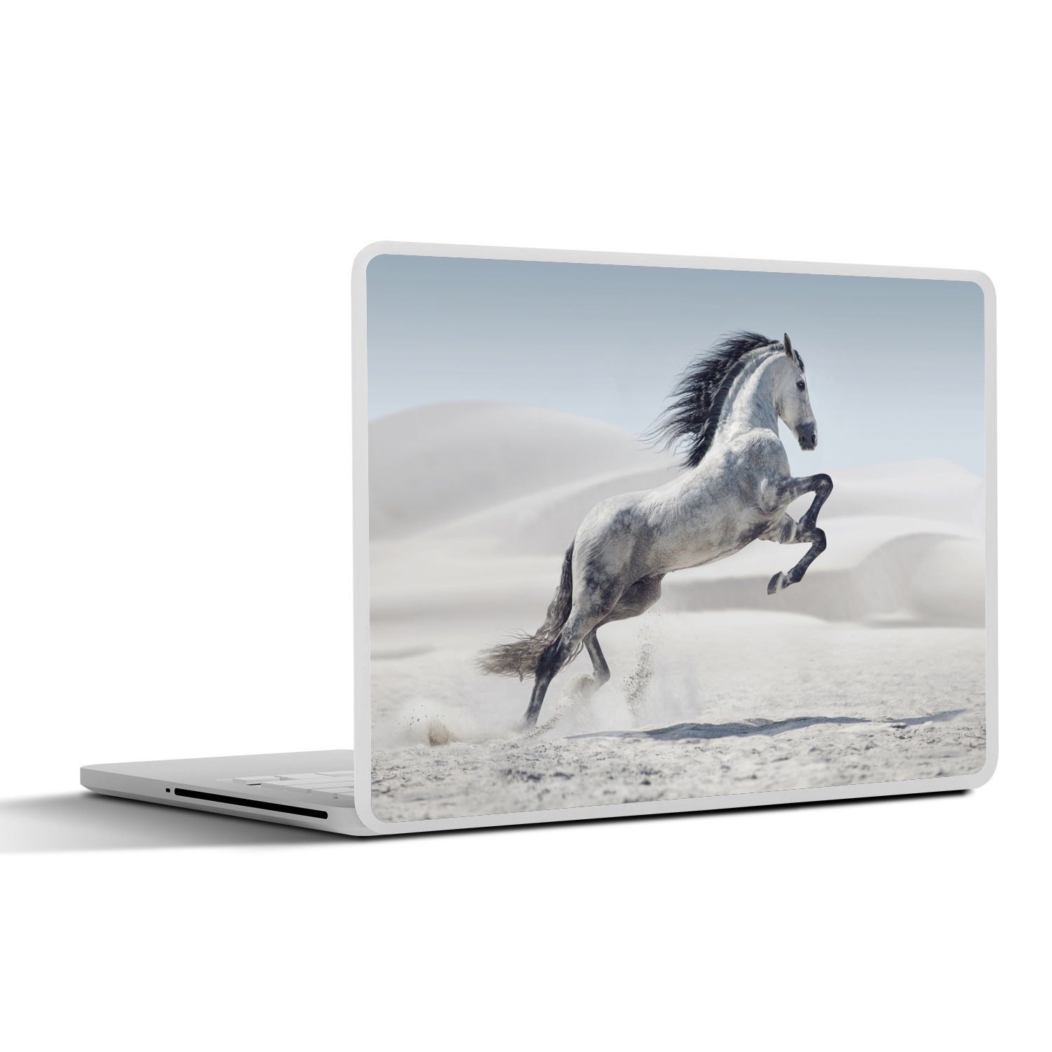 MuchoWow Laptop-Aufkleber Pferd - Tiere - Sand - Natur, (1tlg), Laptop Folien Cover, Aufkleber, Sticker, Schutz vor Kratzern, 30x21 cm