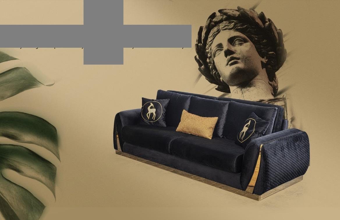 Sofa Luxus Stil Couch Sofa Couchen JVmoebel Dreisitzer italienischer Sofa