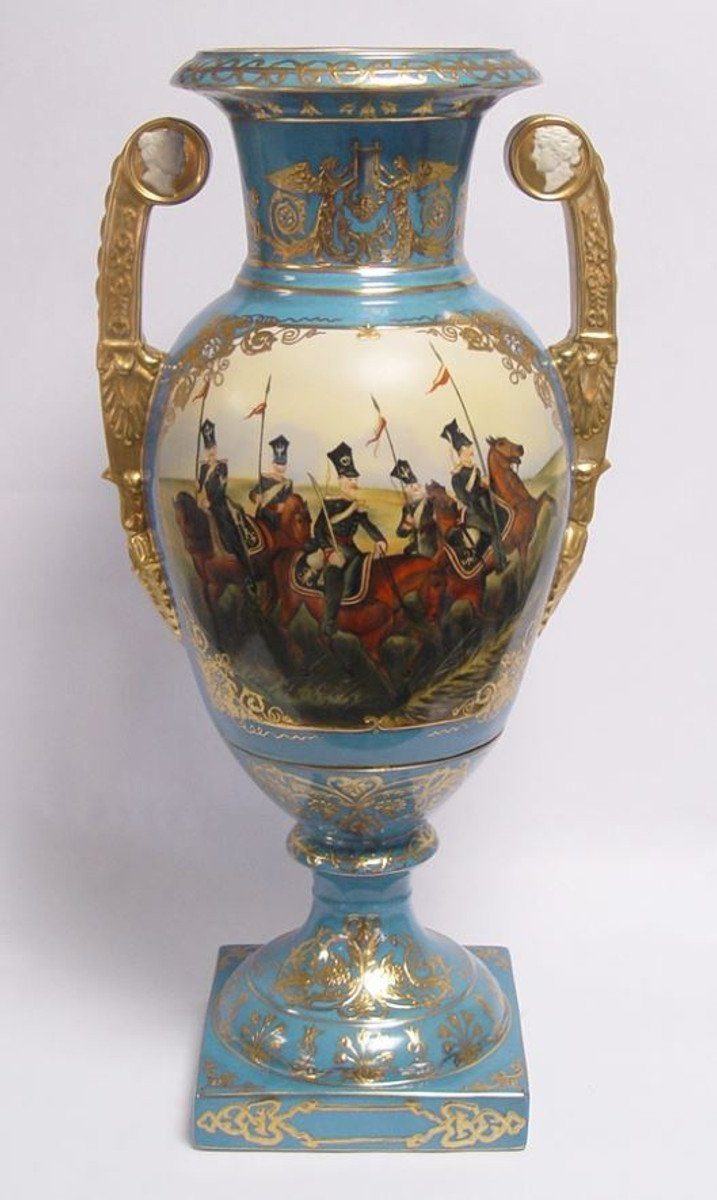 Griffen Vase mit Dekoobjekt Padrino 55 cm Luxus Barock 2 Casa Vase Porzellan - H.