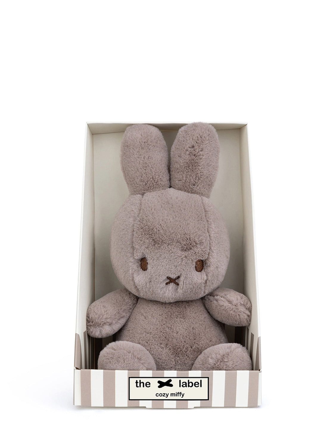 Bon Ton Toys Kuscheltier Cozy Miffy - The X Label - grau / taupe in Geschenkbox 23 cm sitzend