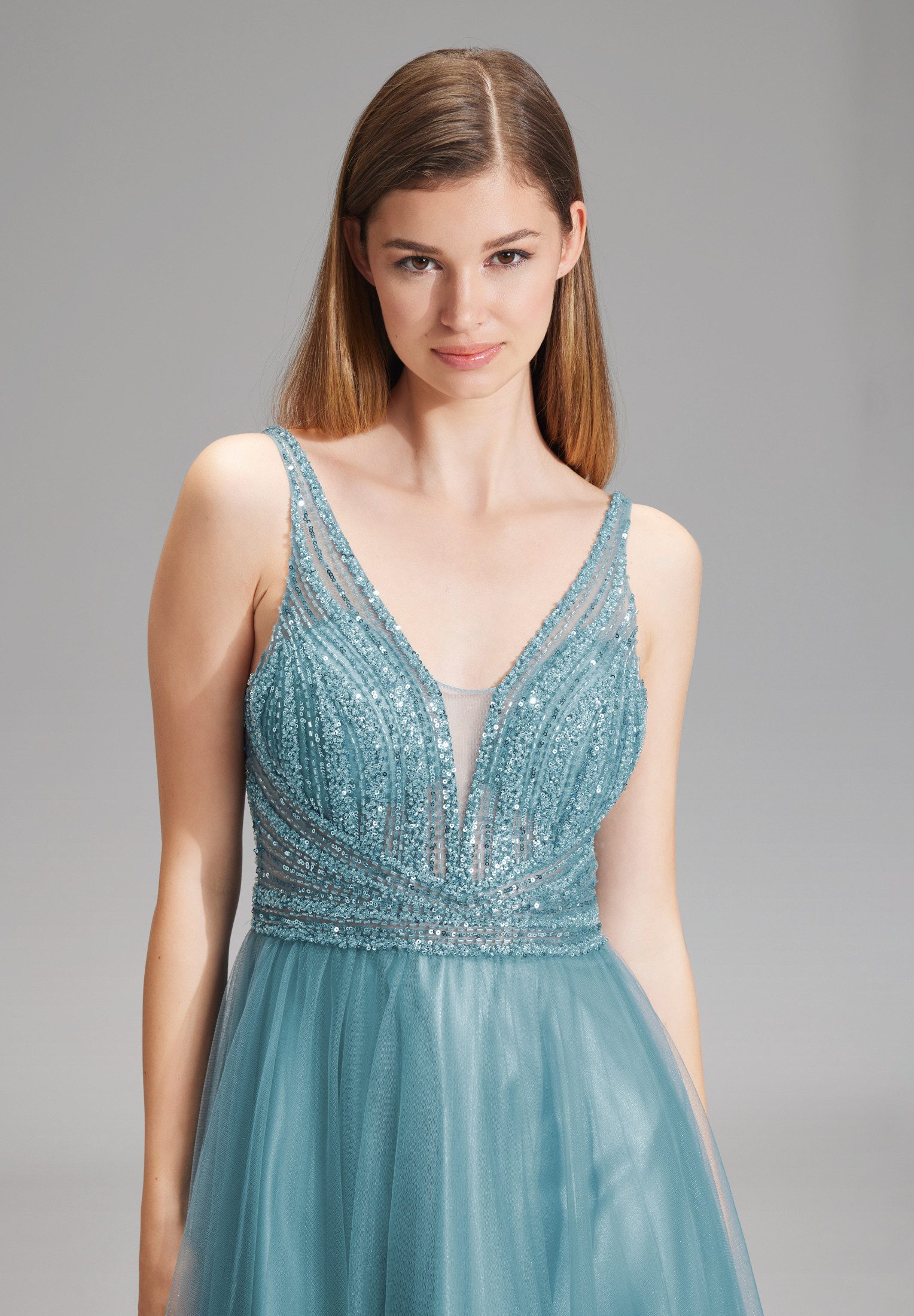 Hey Kyla Abendkleid - Lange Tüllrobe mit Netzeinsatz