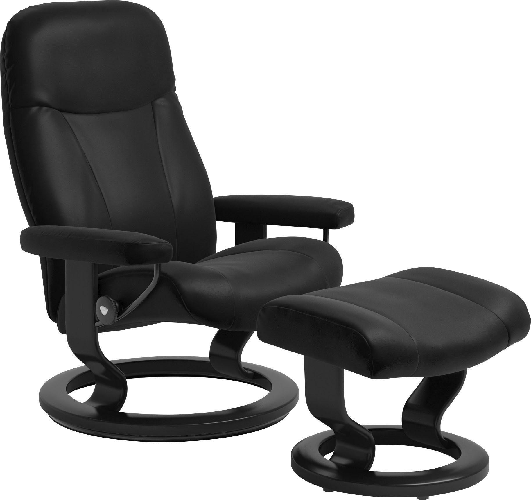 Stressless® Relaxsessel Garda (Set, Relaxsessel mit Hocker), mit Hocker, mit Classic Base, Größe M, Gestell Schwarz