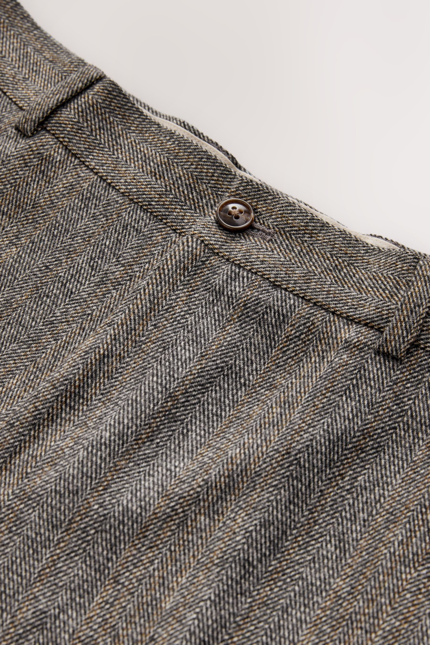 Next Anzughose Slim Fit Anzughose mit Fischgrätstreifen (1-tlg)